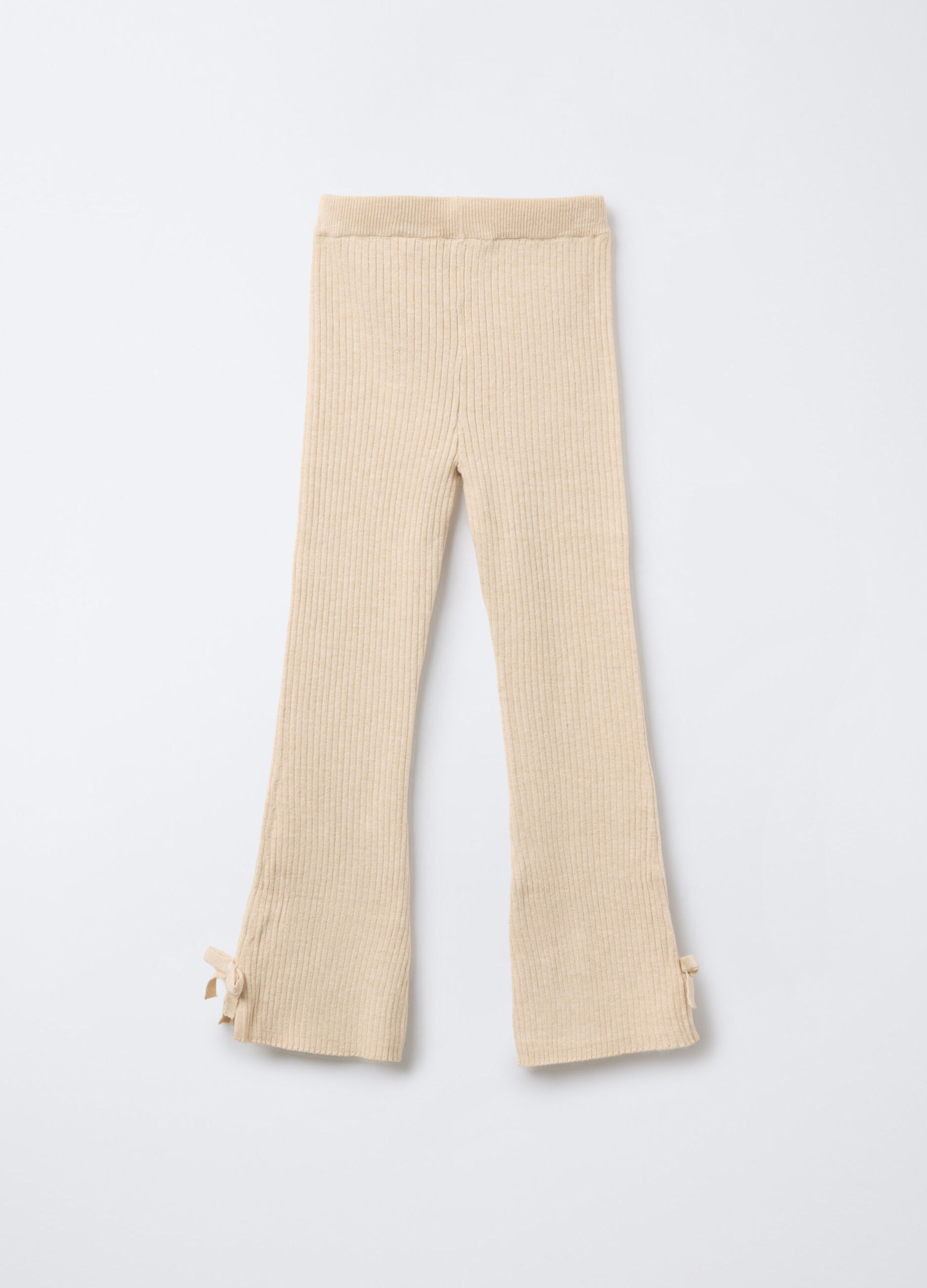 Pantaloni misto viscosa in costina Flare Fit bambina_1