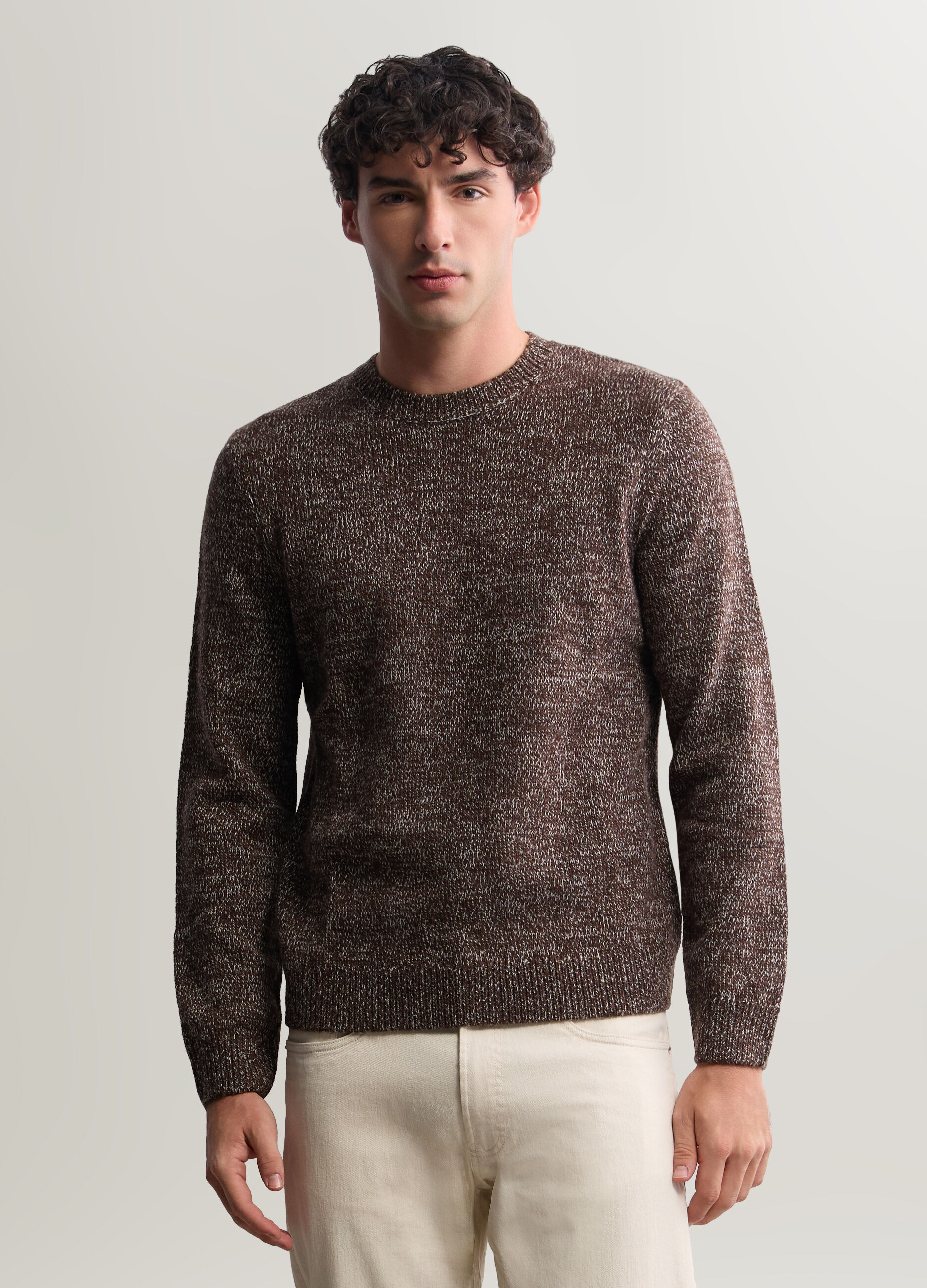 Maglione girocollo in misto lana uomo_0