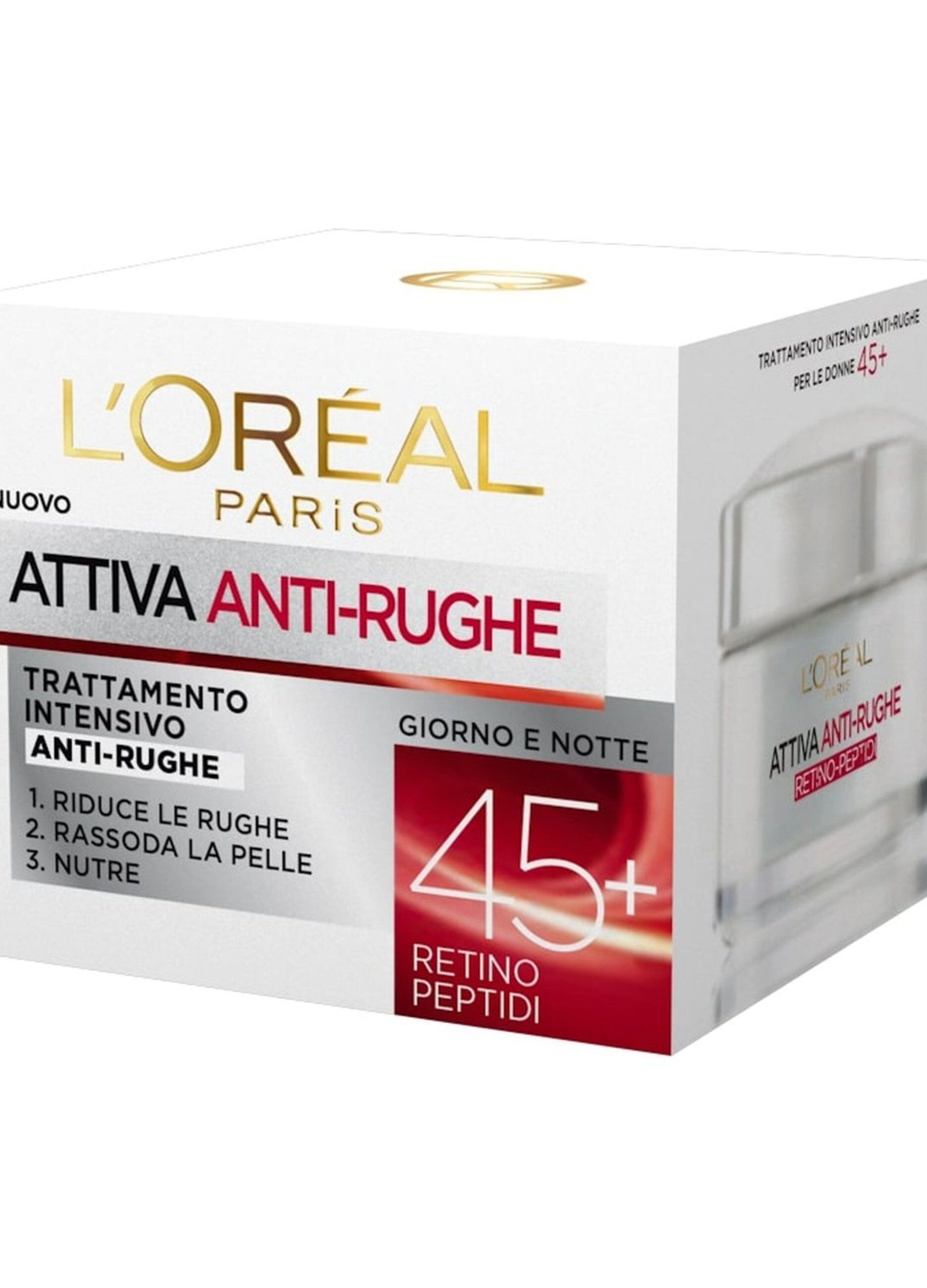 L'Oréal Paris Crema Viso Anti-rughe Attiva 45+, Trattamento Intensivo Anti-rughe, Rassoda e Nutre la Pelle, 50 ml._2