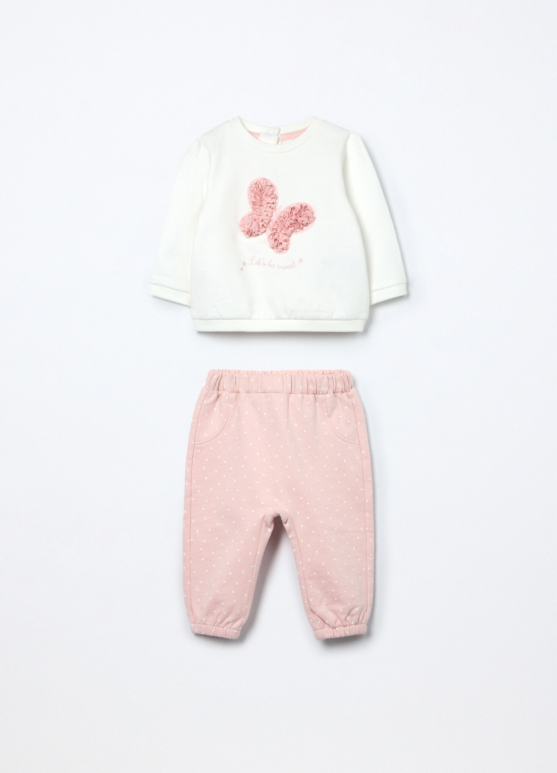 Jogging set in puro cotone fleece neonata_0