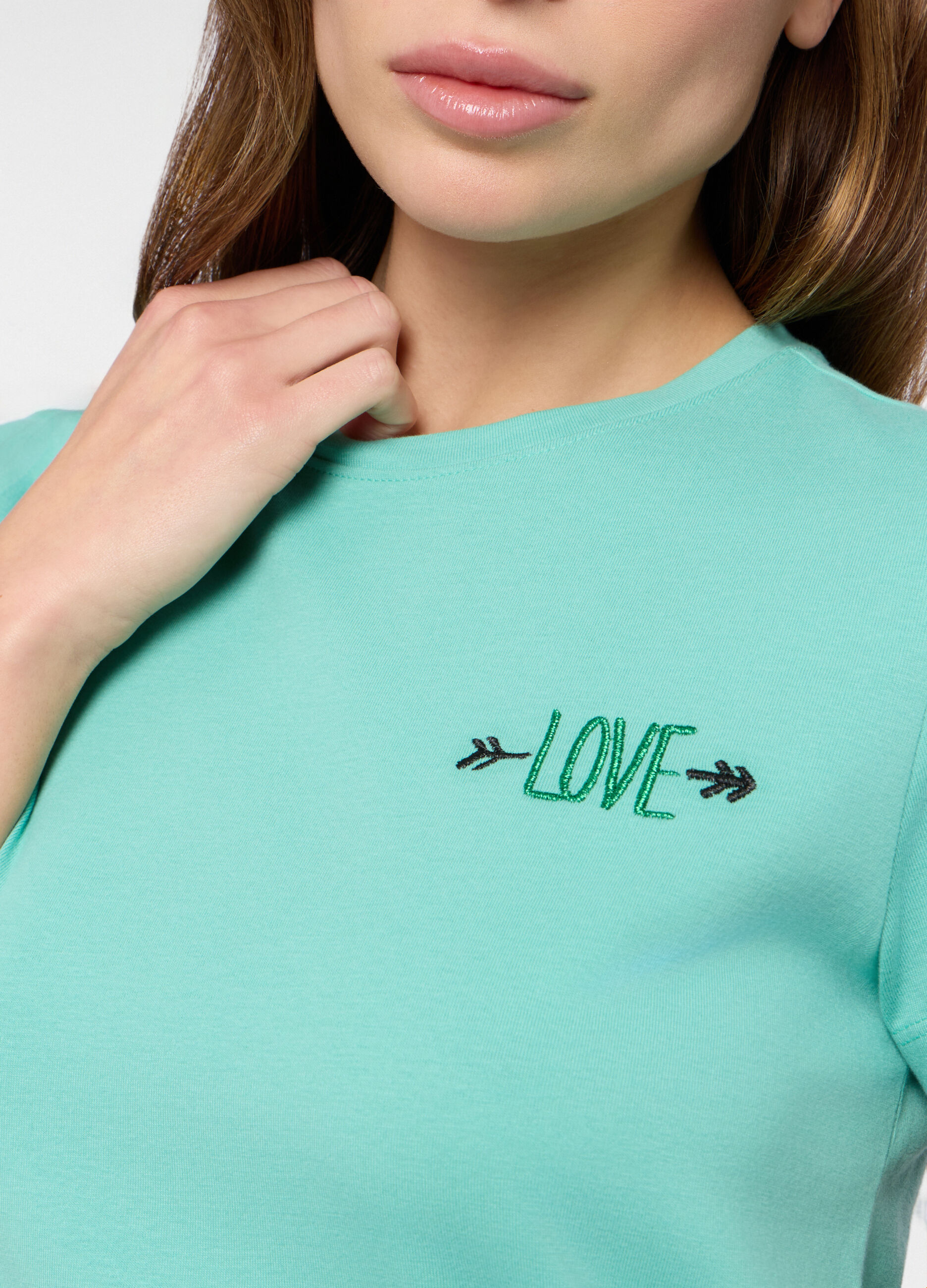 T-shirt in jersey di puro cotone donna_2