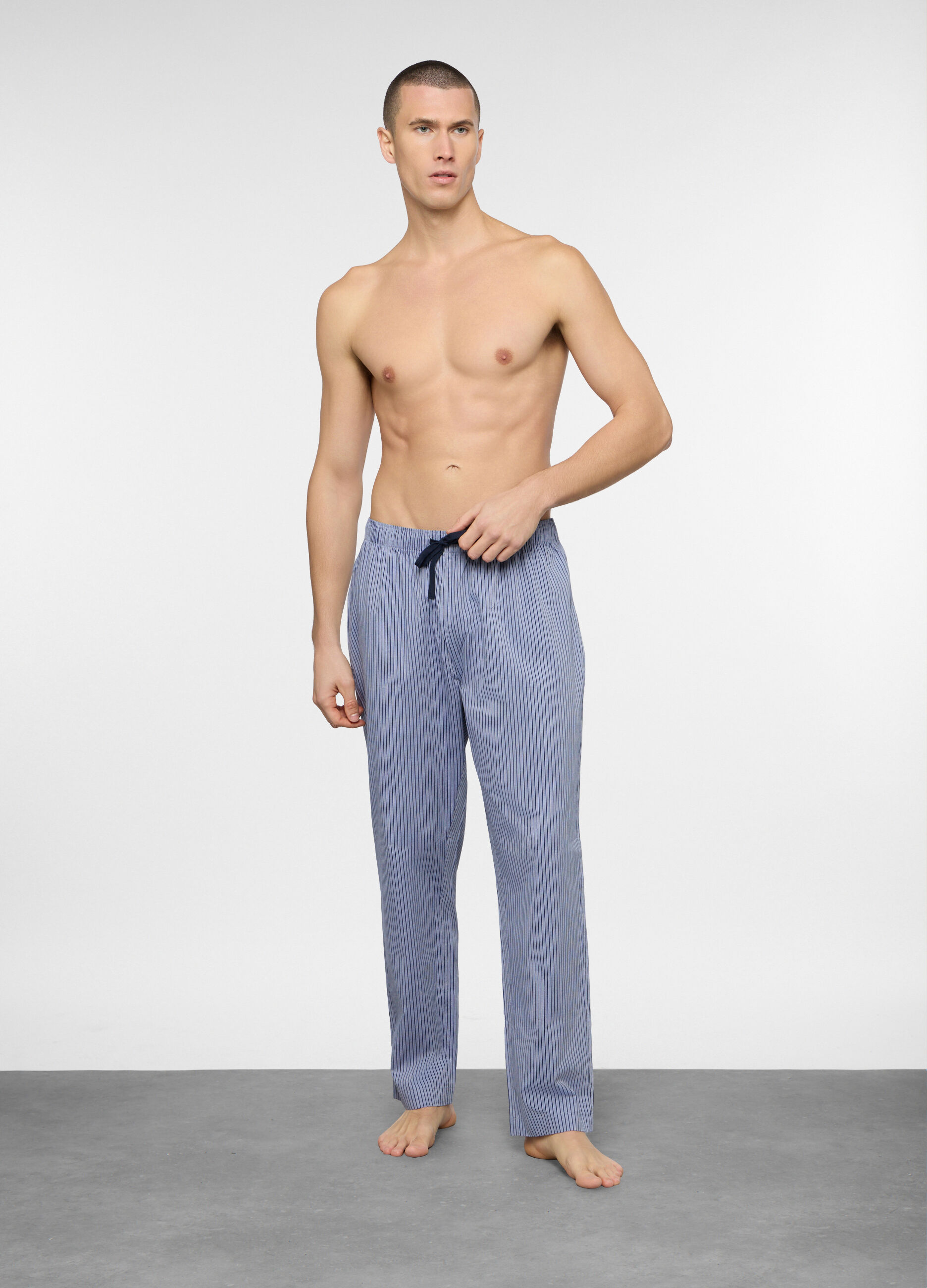 Pantalone pigiama in tela di cotone uomo_0