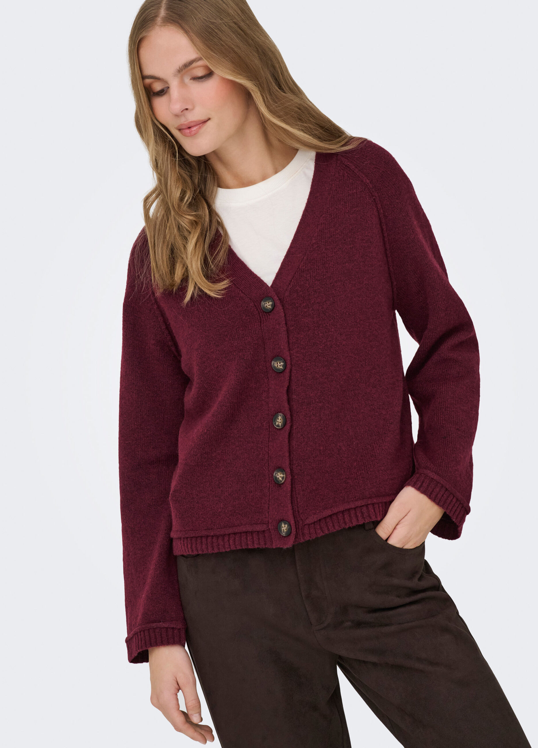 Cardigan con scollo a V donna_3