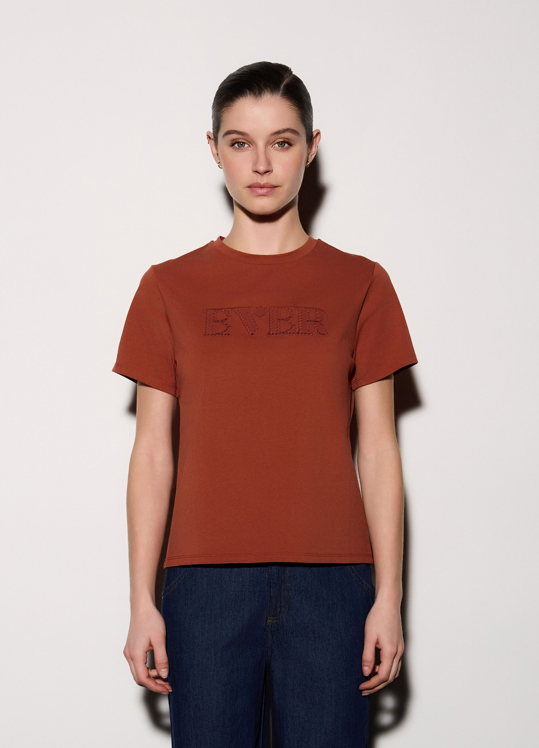 T-shirt girocollo stretch donna_1