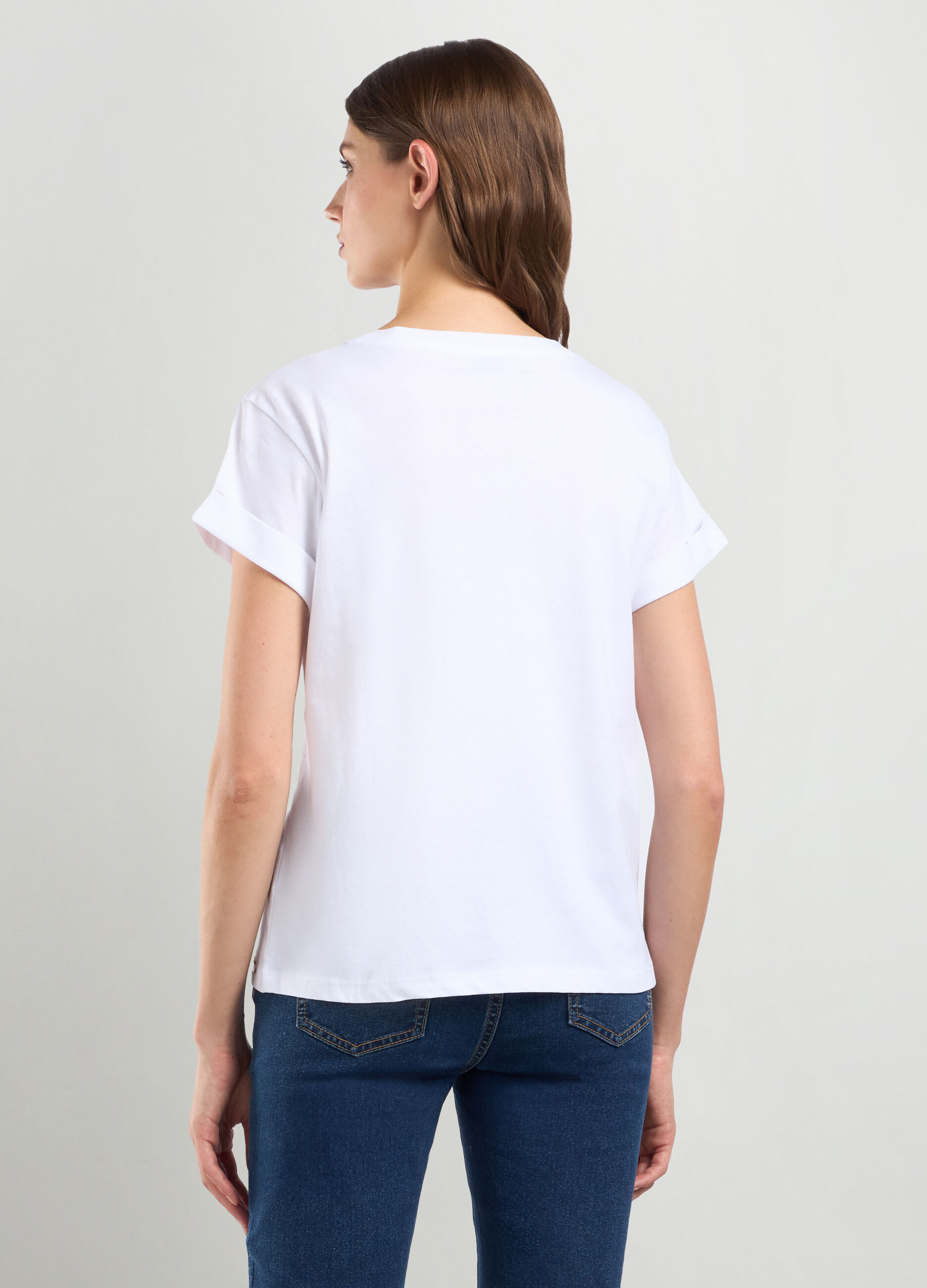 T-shirt in jersey di puro cotone donna_1