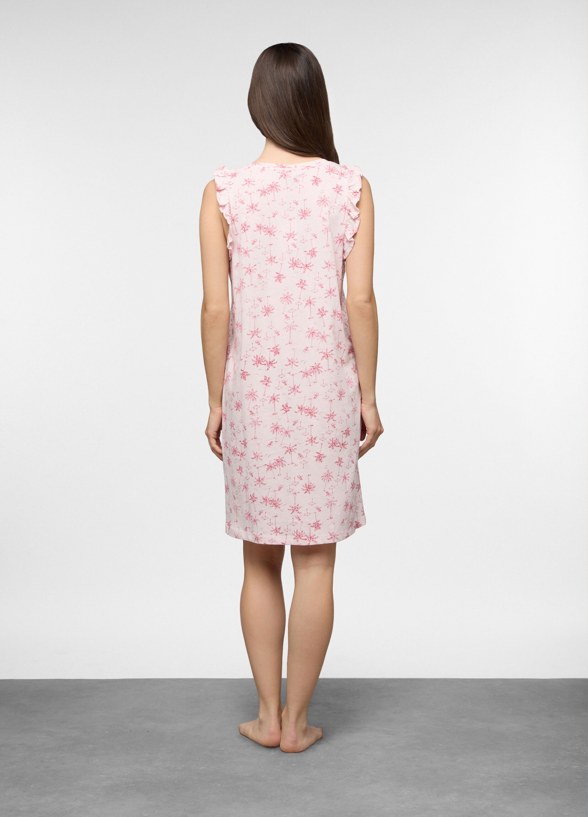Camicia da notte corta in jersey di puro cotone donna_1