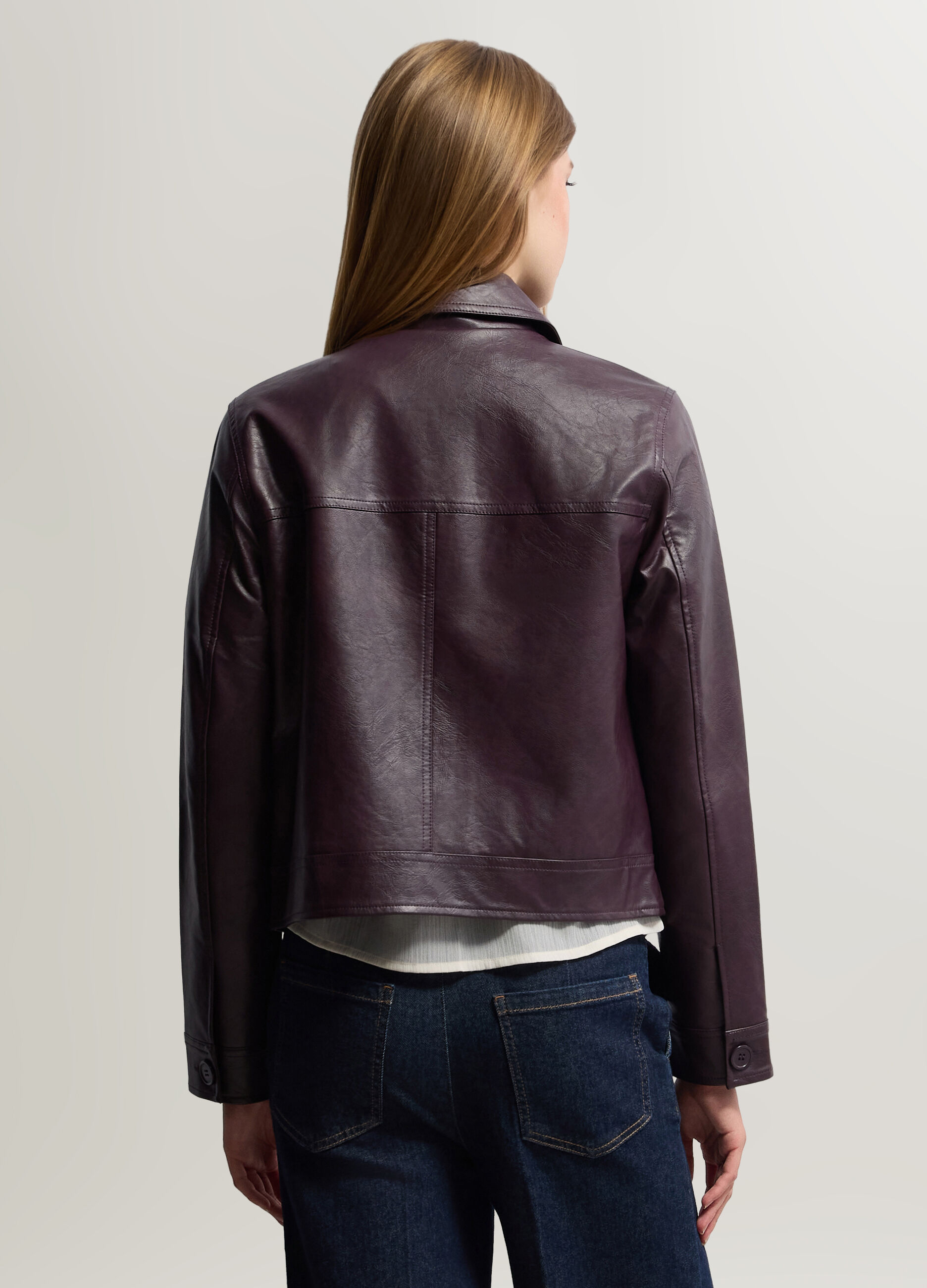Giacca Fit Slim in eco pelle donna_1