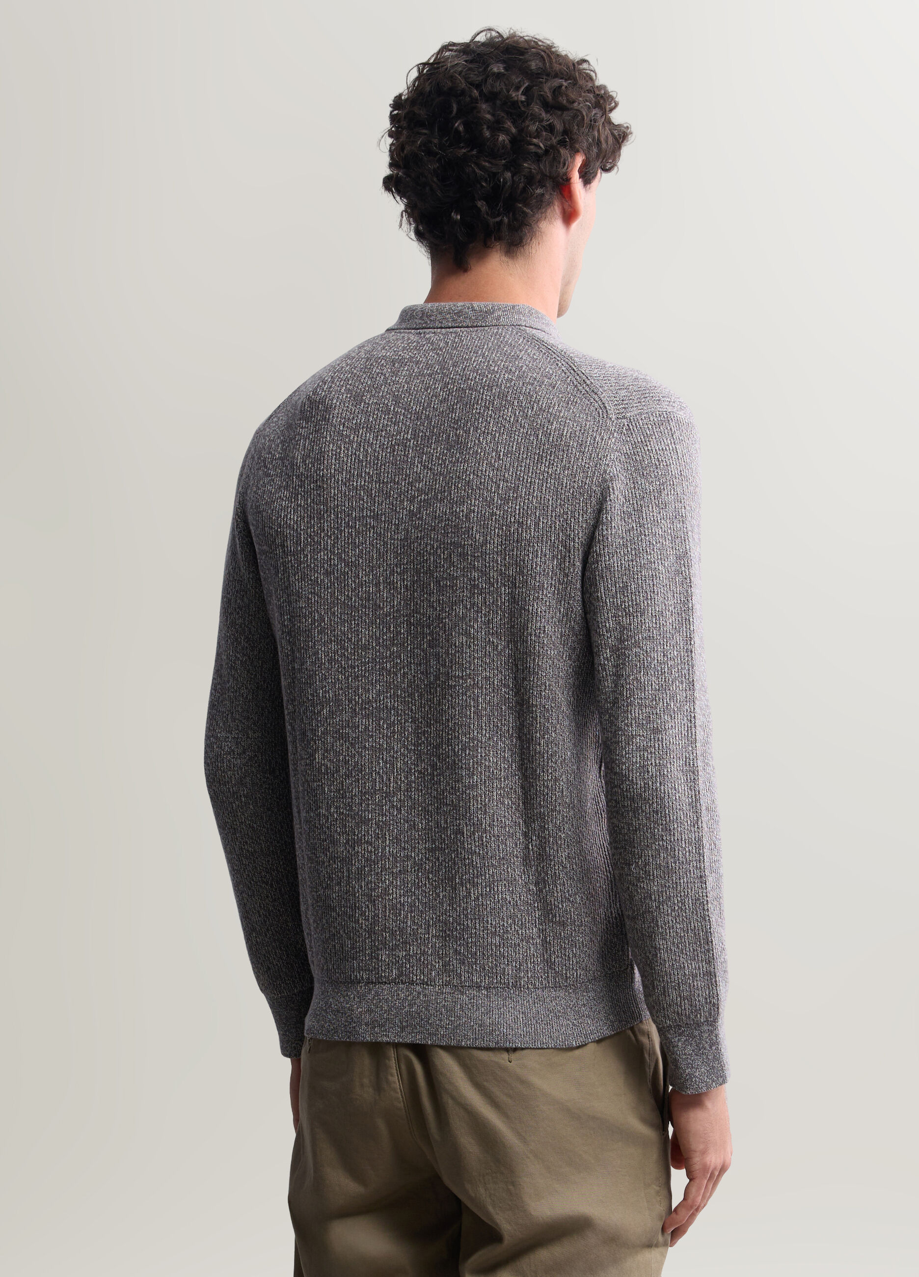 Polo a maniche lunghe in maglia inglese uomo_1
