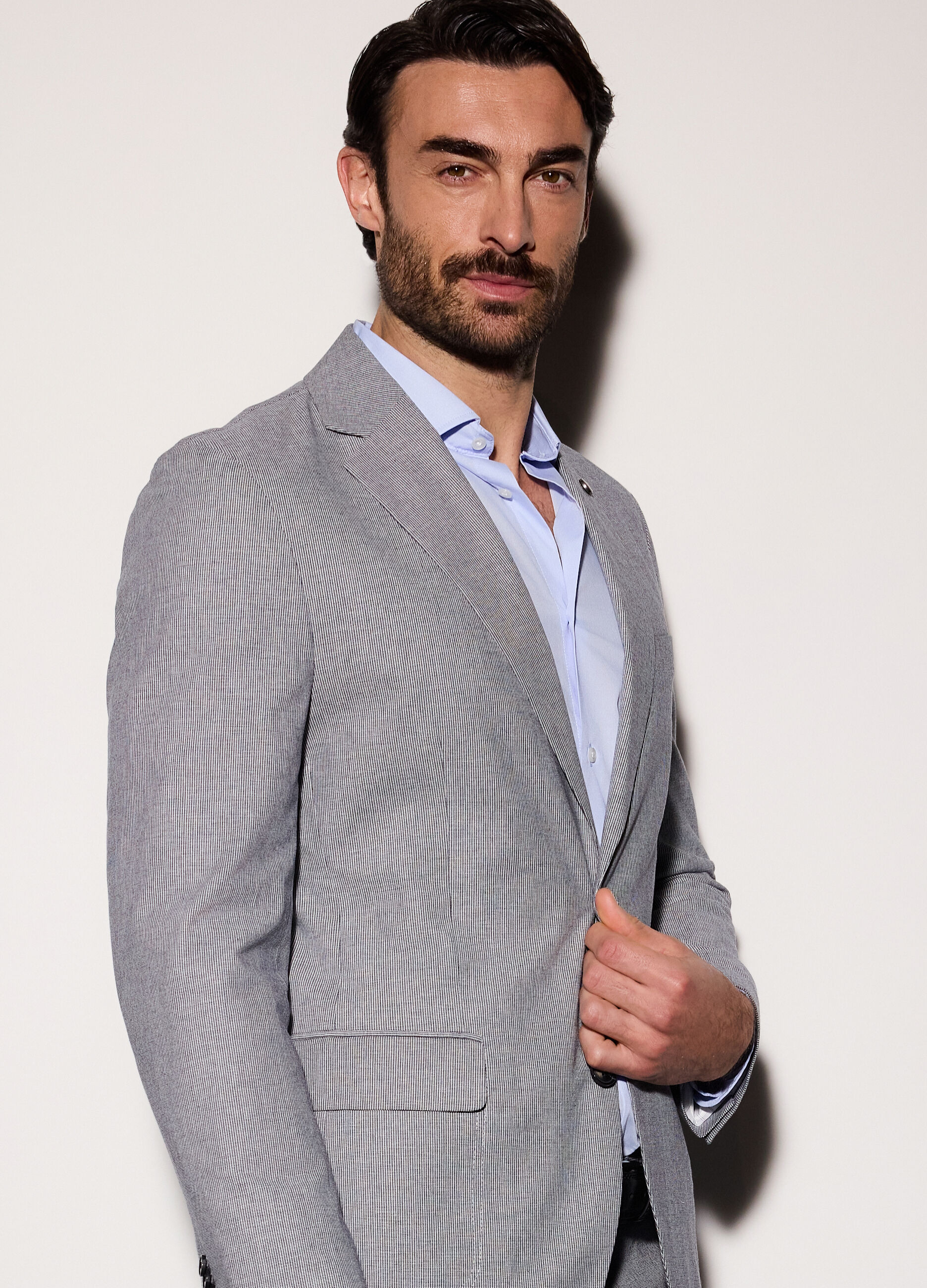 Blazer regular fit in cotone stretch uomo_2