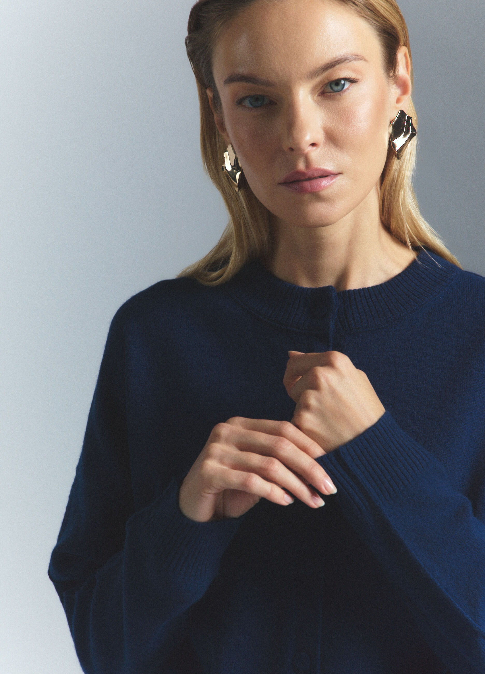 Cardigan girocollo rasato donna_5