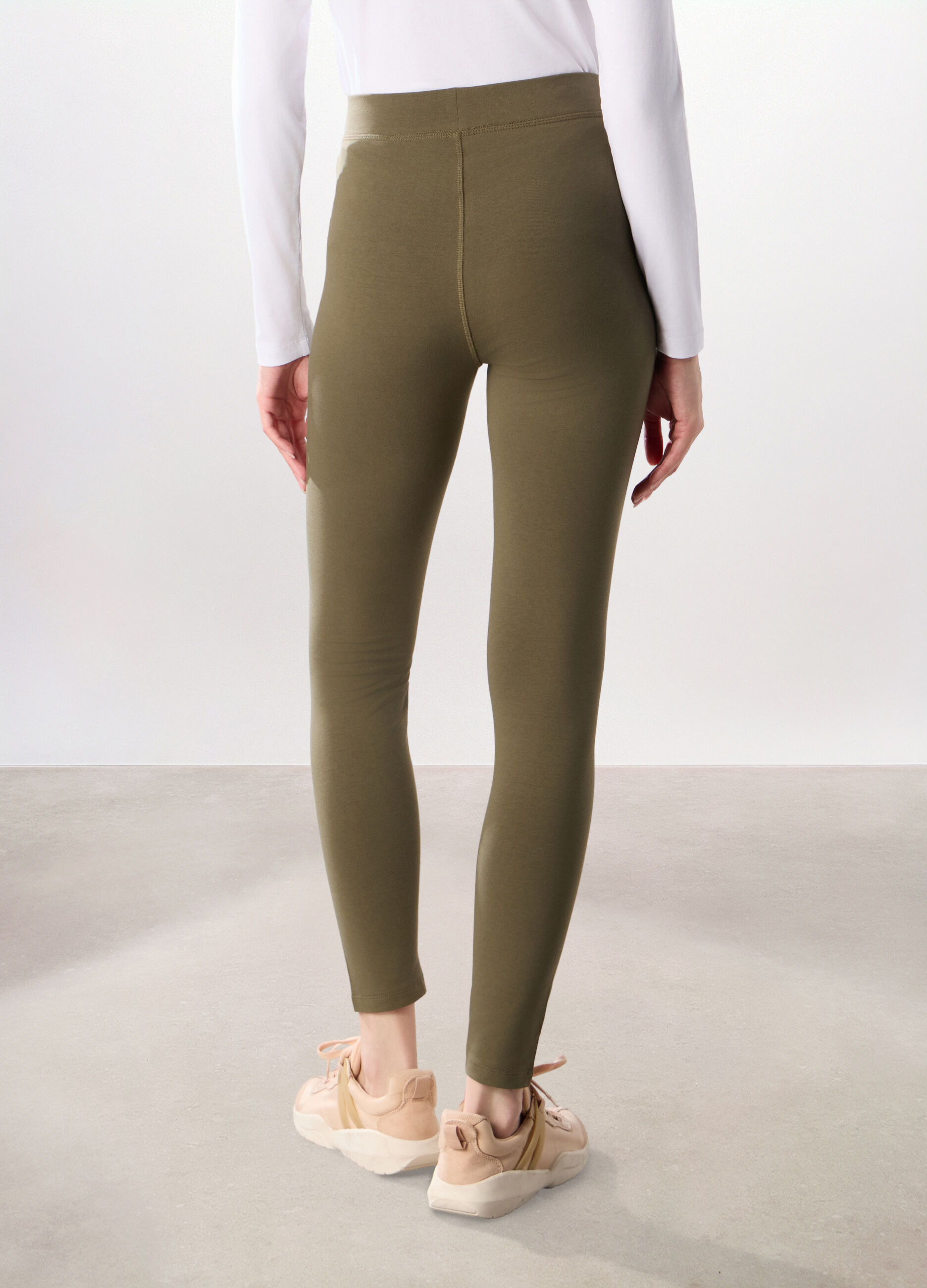 Leggings in jersey di cotone stretch donna_1