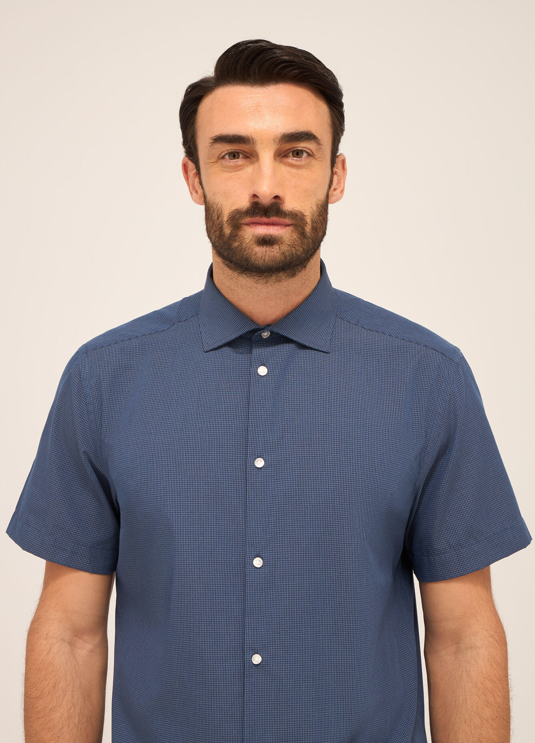 Camicia a maniche corte a quadretti uomo