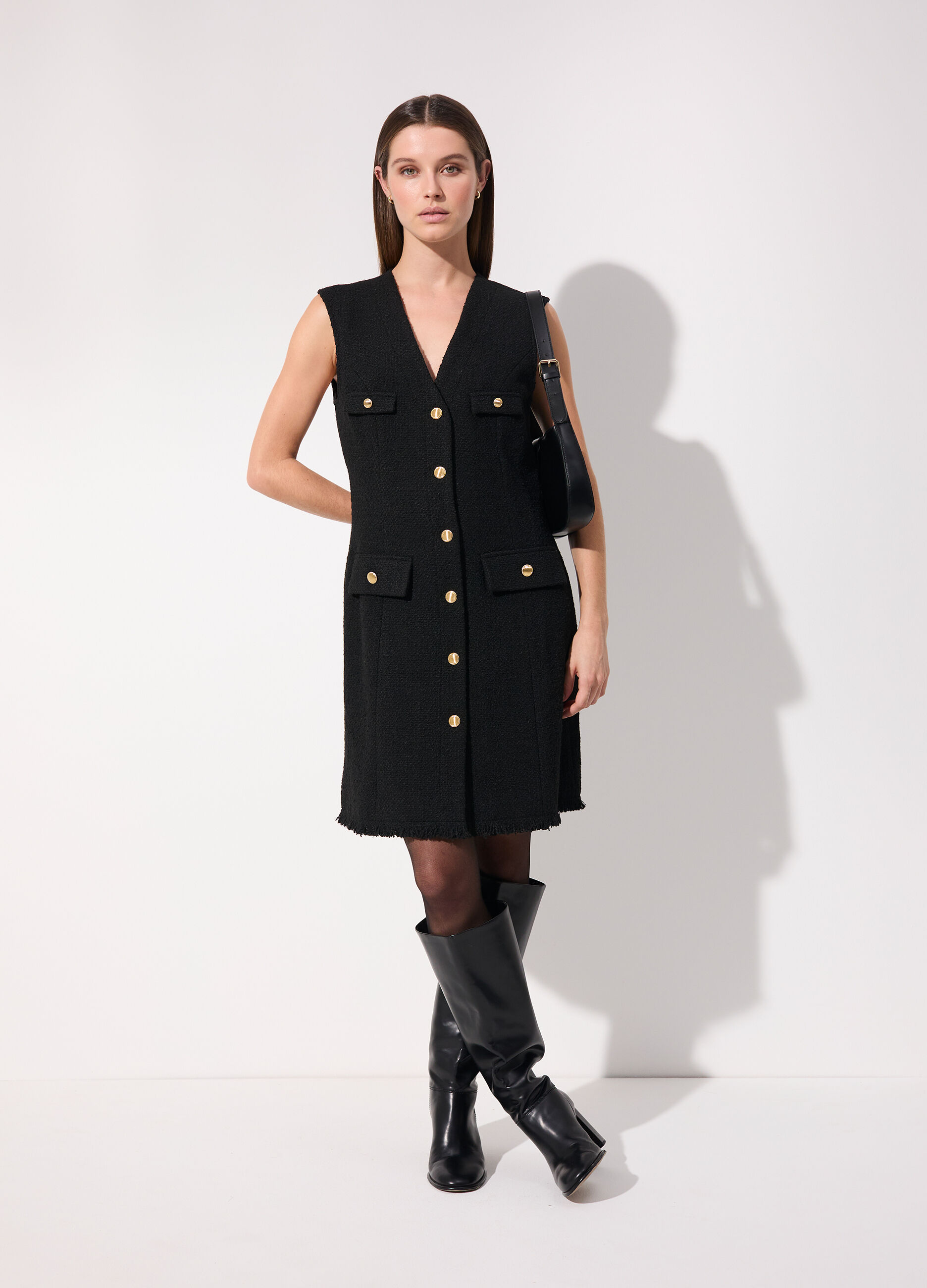 Vestito bouclé corto smanicato donna_0