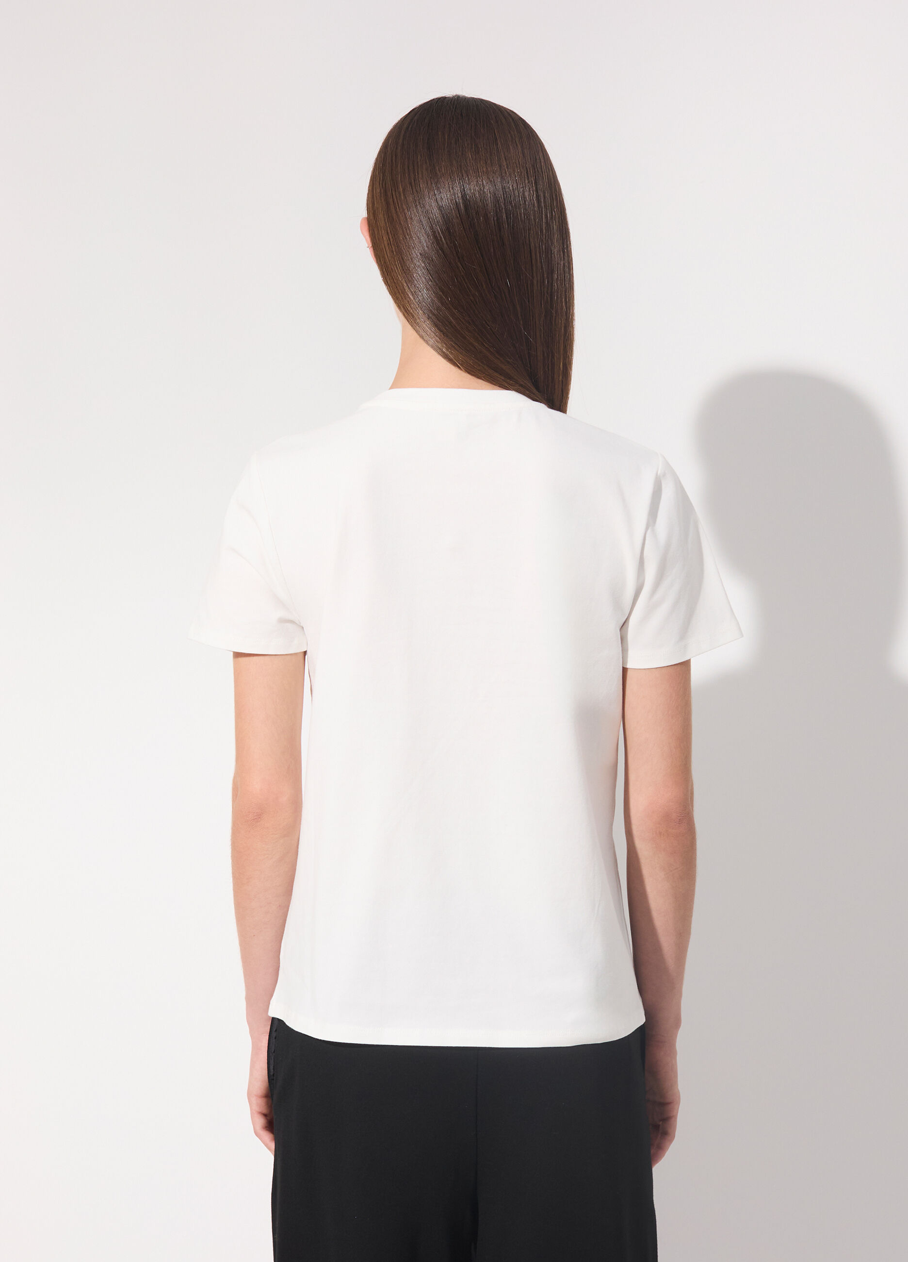 T-shirt gioiello in cotone stretch donna_2
