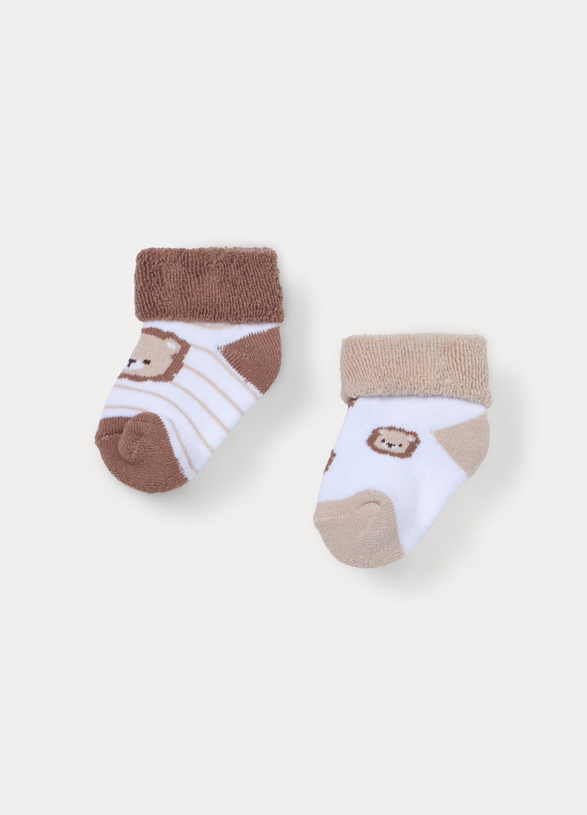 Pack 2 calzini in spugna di cotone stretch neonato_1