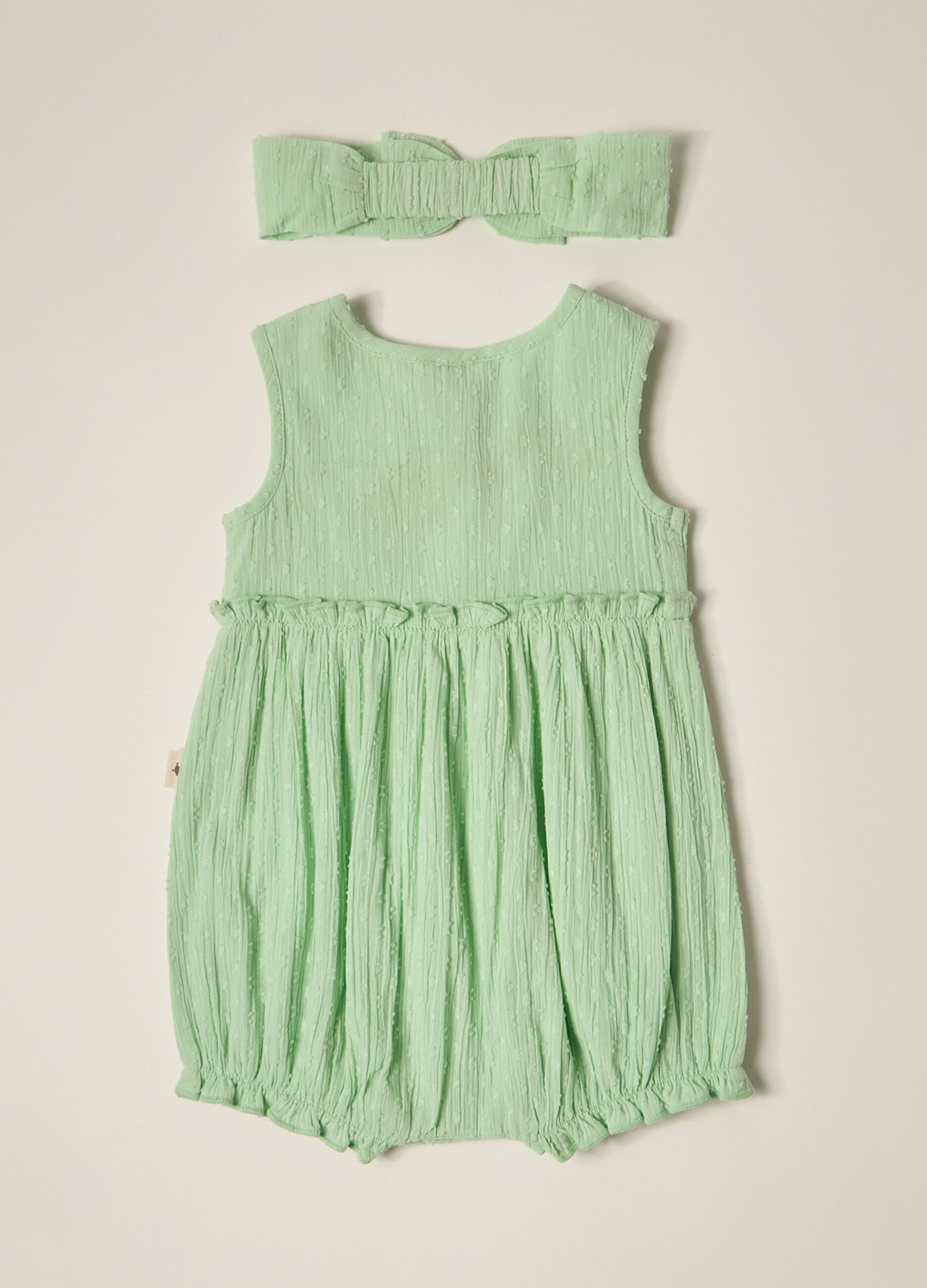 Set fascetta + pagliaccetto in puro cotone IANA neonata_2