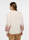 Blusa regular fit con scollo a V in puro cotone donna_1