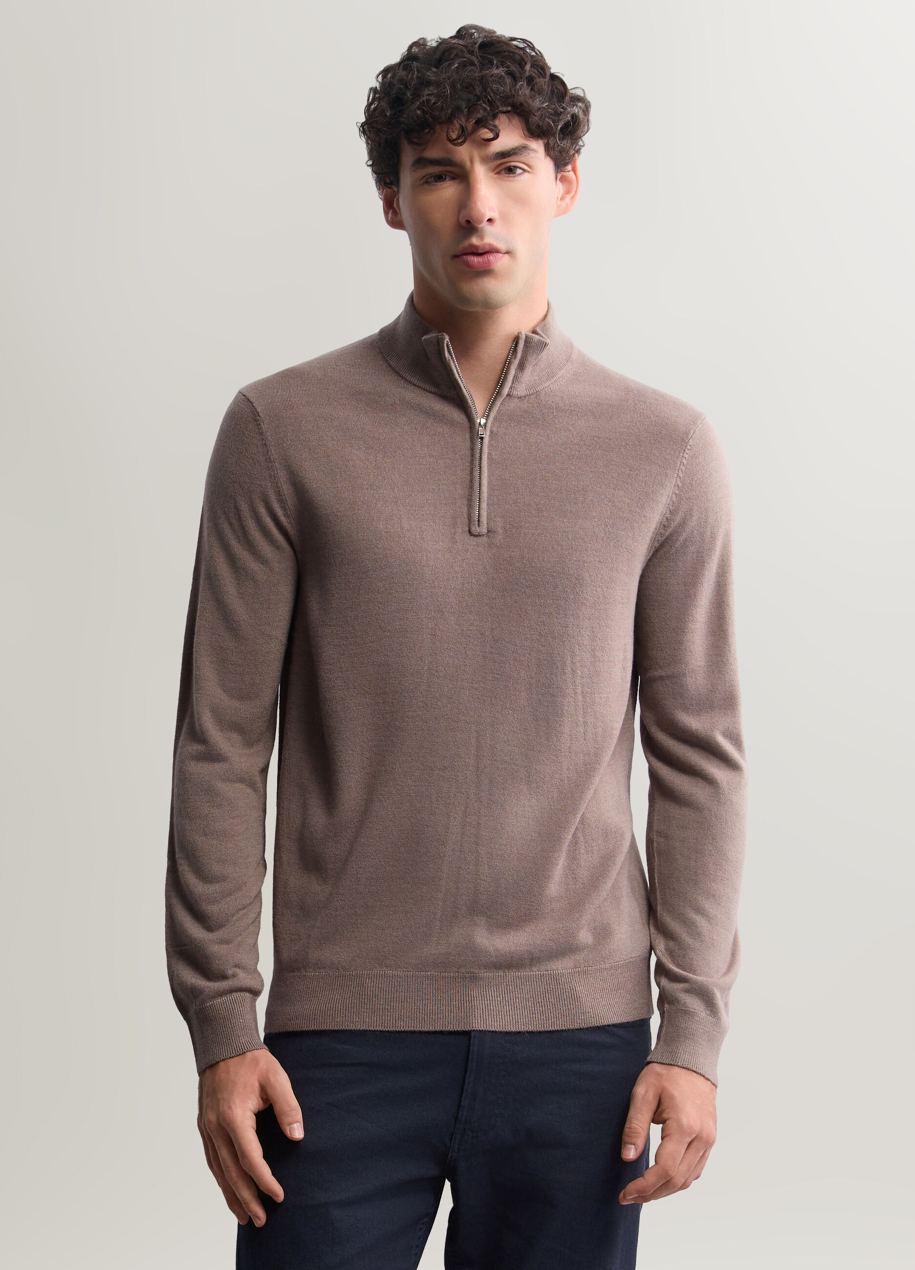 Maglione girocollo in misto cotone uomo_0