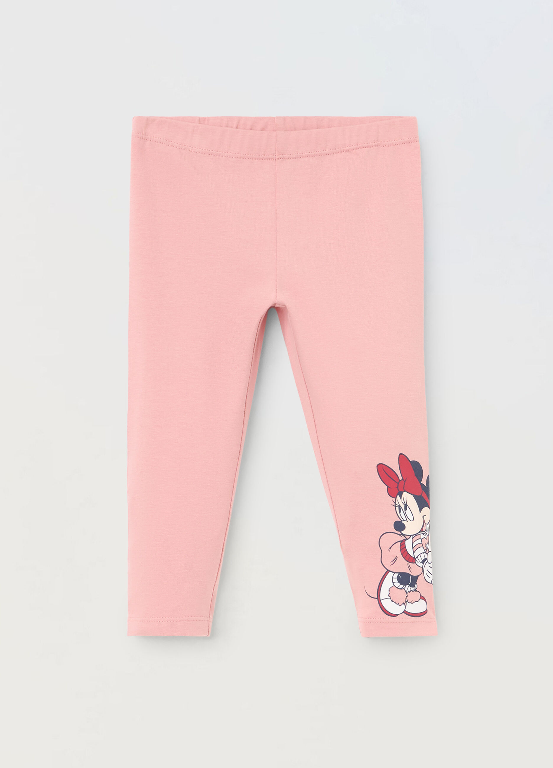 Leggings in jersey di cotone stretch neonata_0