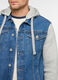 Giacca di jeans con inserti in felpa uomo_2