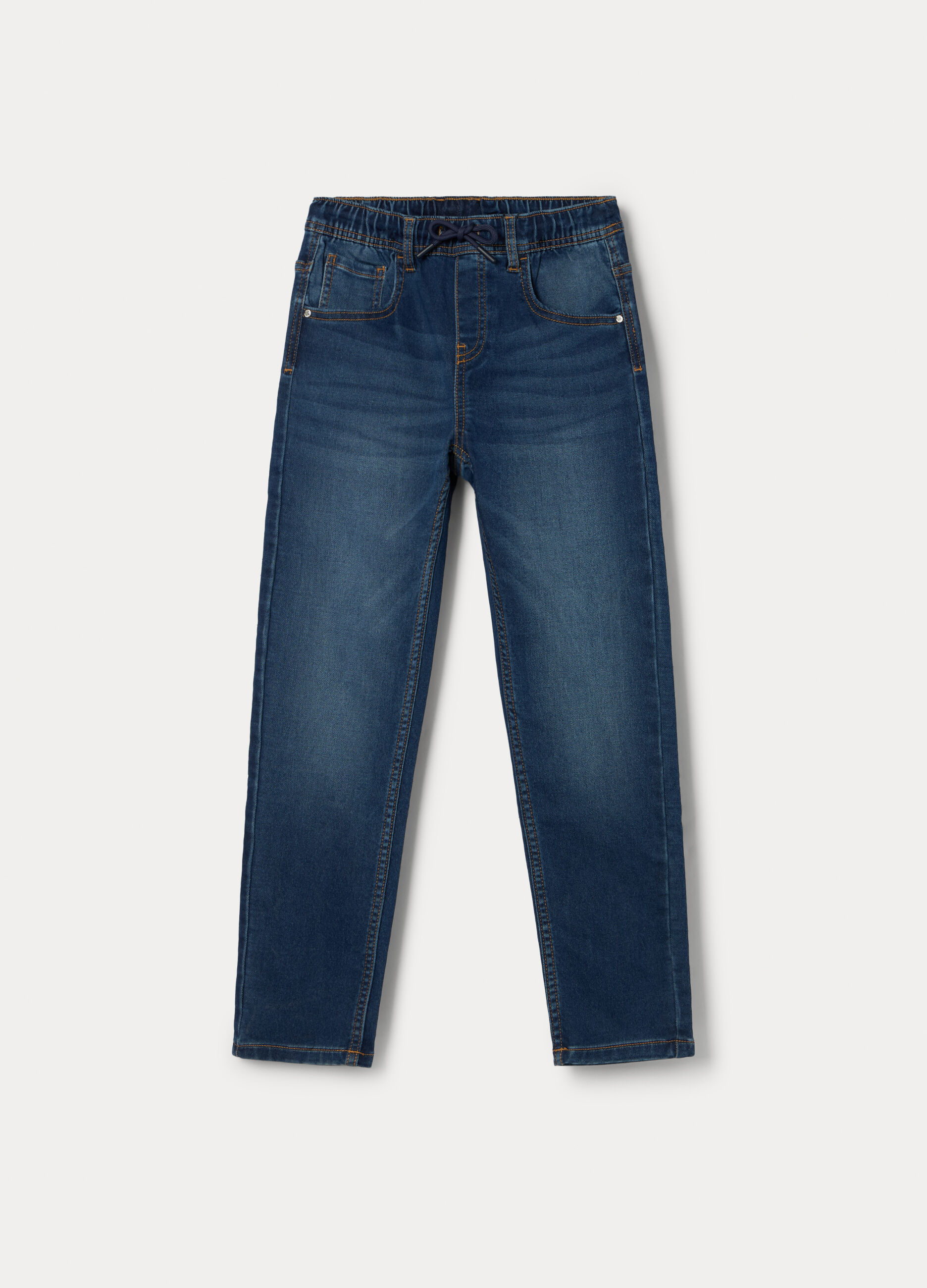 Jogger fit straight in denim bambino_0