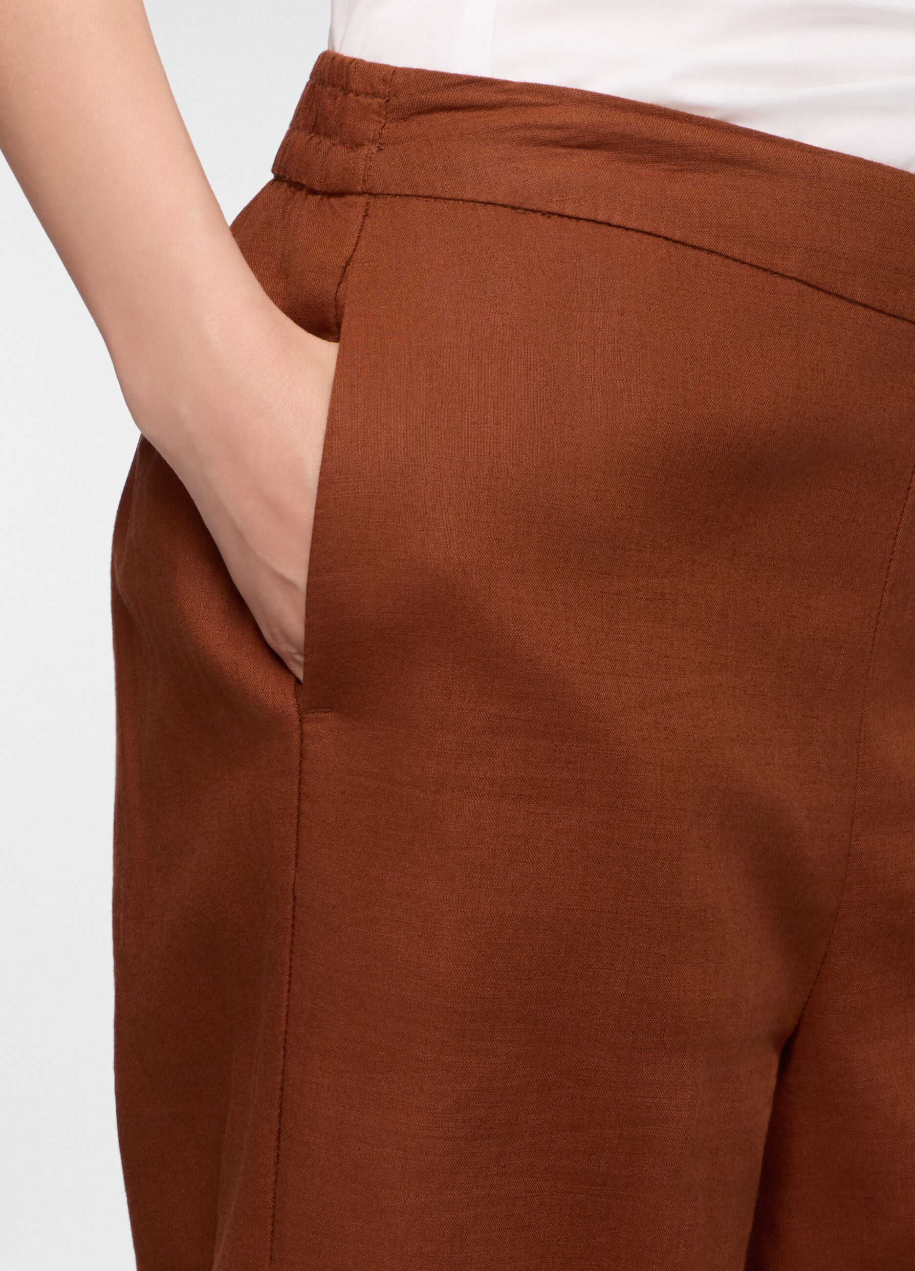Pantaloni Wide Leg misto lino donna_2
