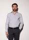 Camicia regular fit in misto cotone con micromotivo uomo_0