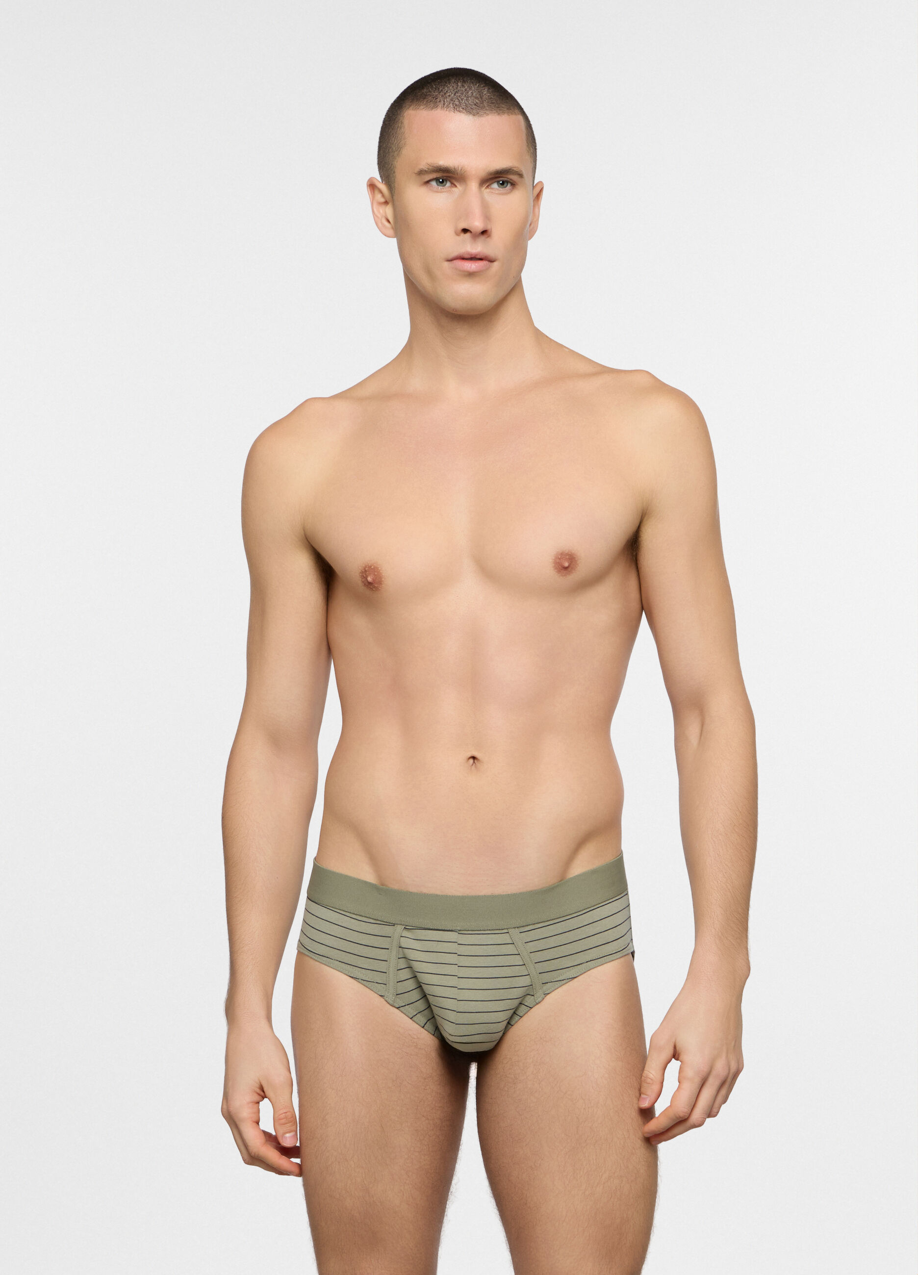 Slip in cotone a righe uomo_0