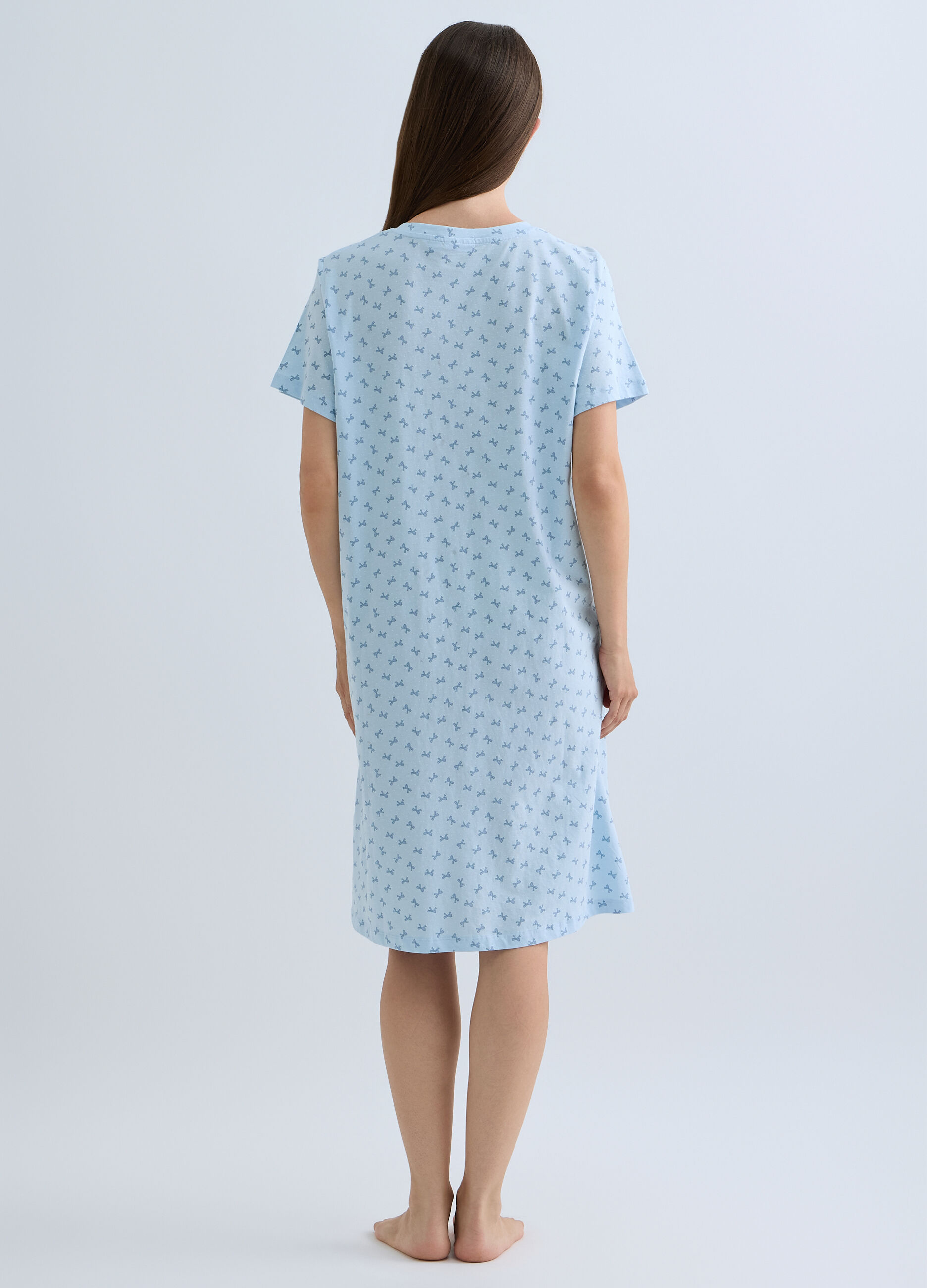Camicia da notte corta con scollo a V donna_1