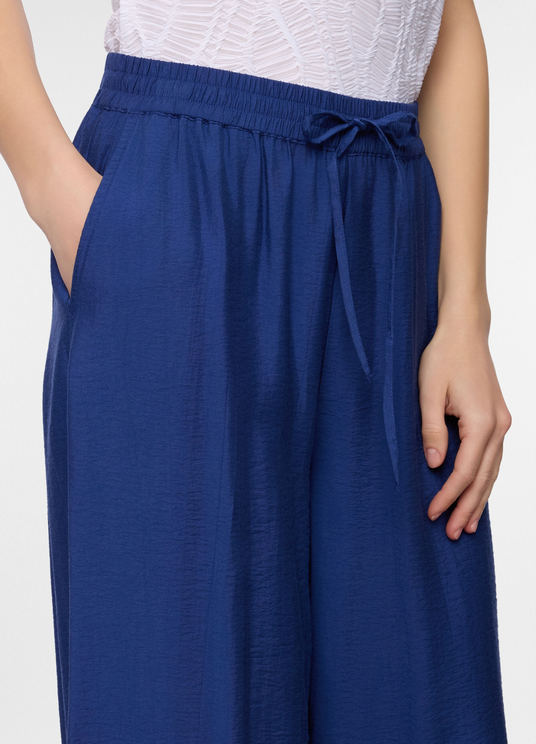 Pantaloni wide leg misto viscosa donna_2
