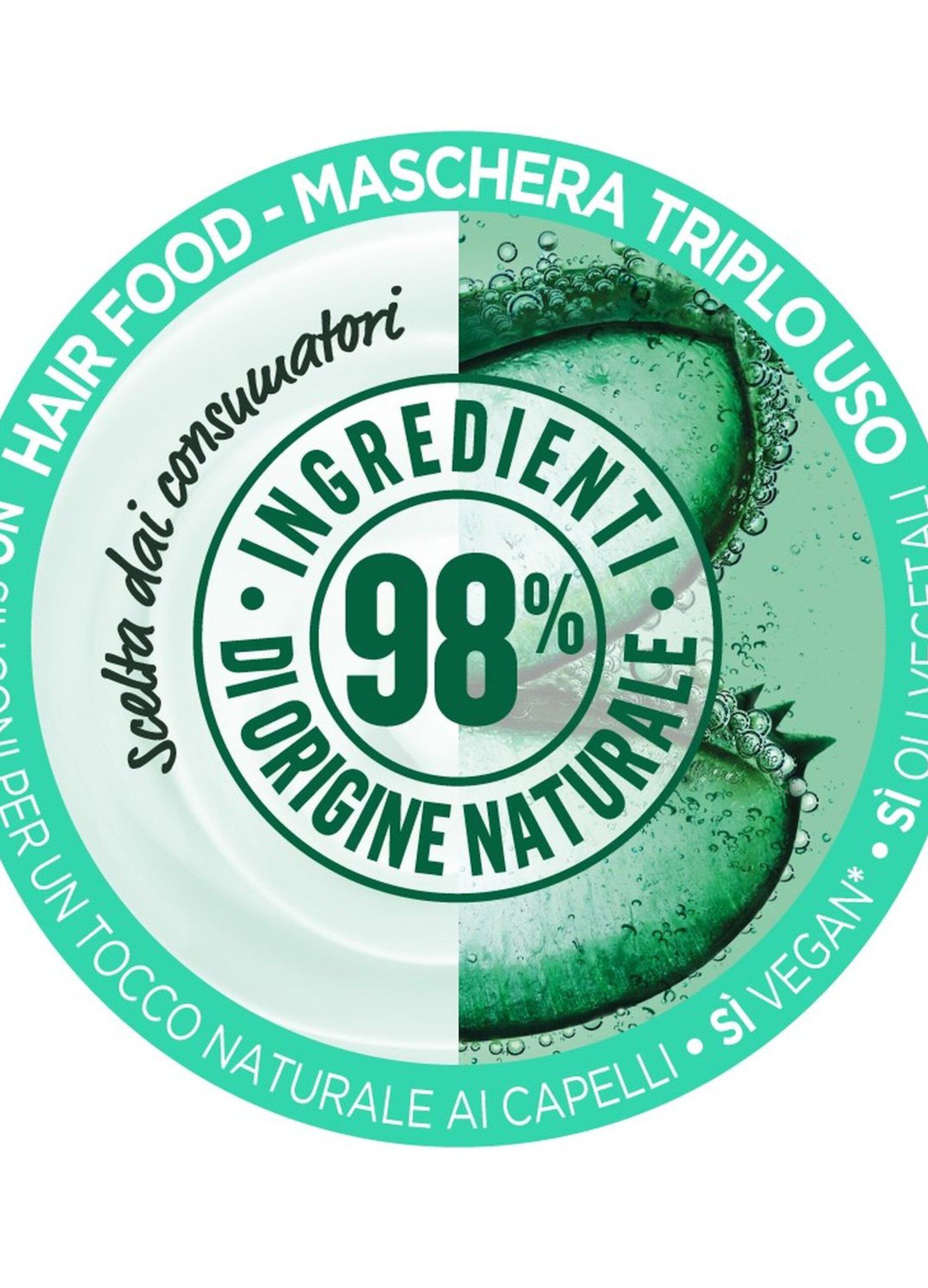 Garnier Maschera Idratante Fructis Hair Food, Maschera Riparatrice 3 in 1 con Formula Vegana per Capelli normali, Aloe, 390 ml.