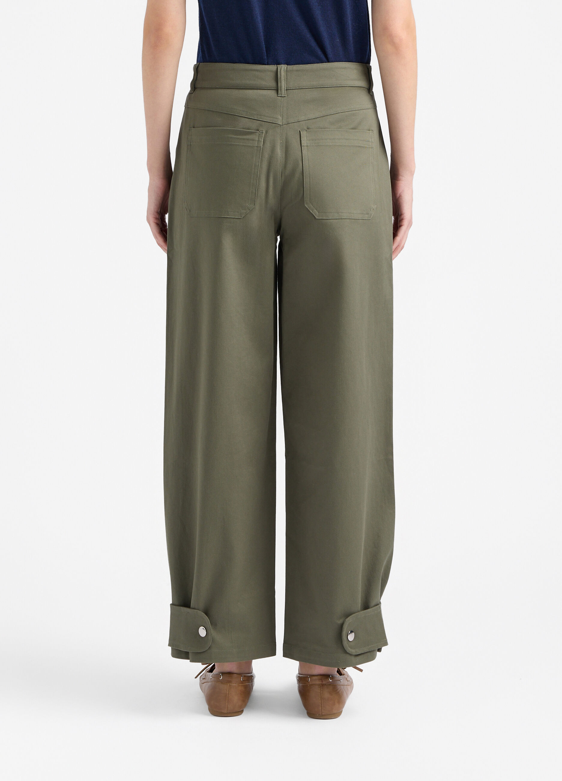 Pantaloni Fit Over in Twill di cotone stretch donna_2