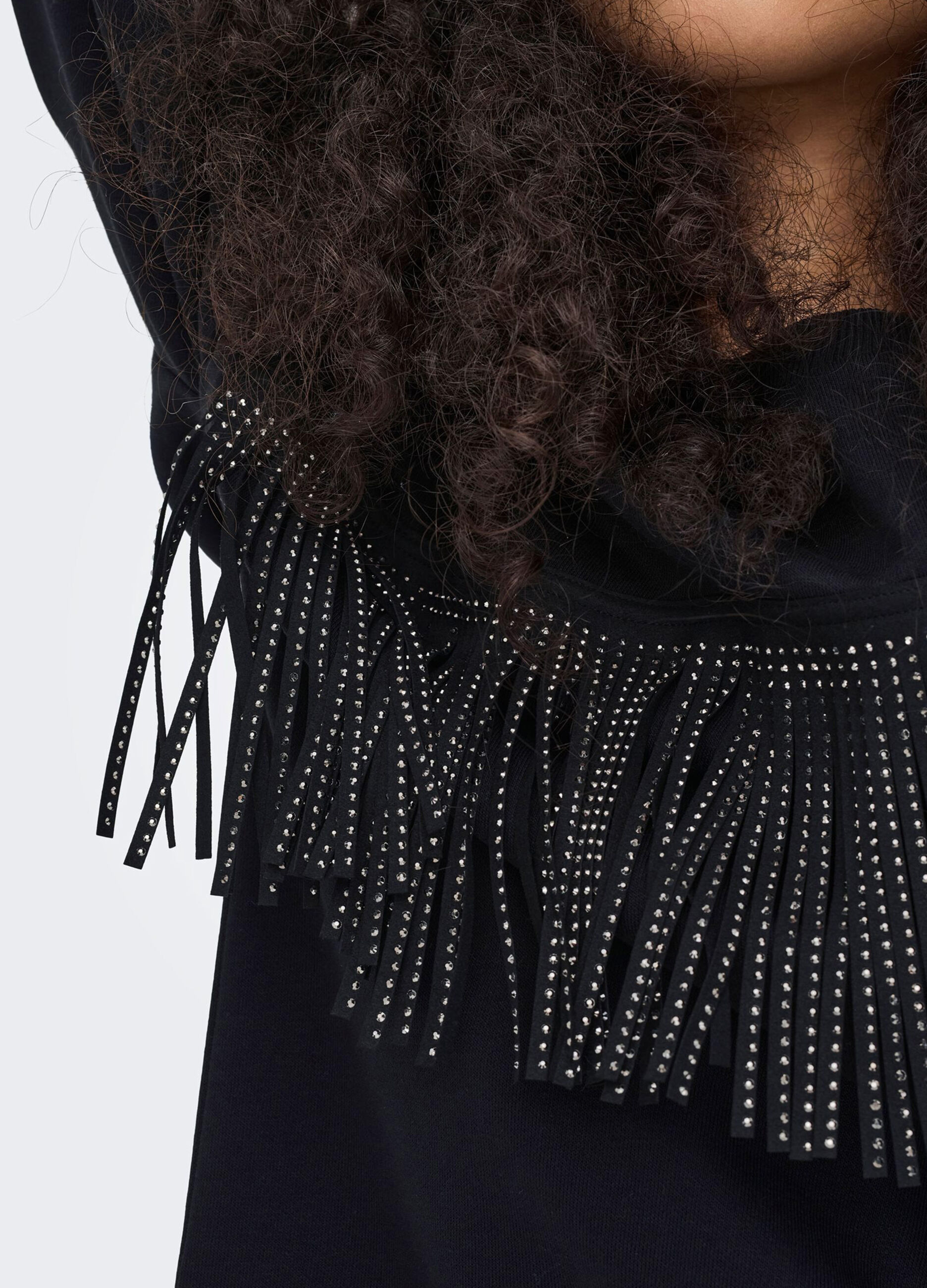 Felpa con frange donna_4