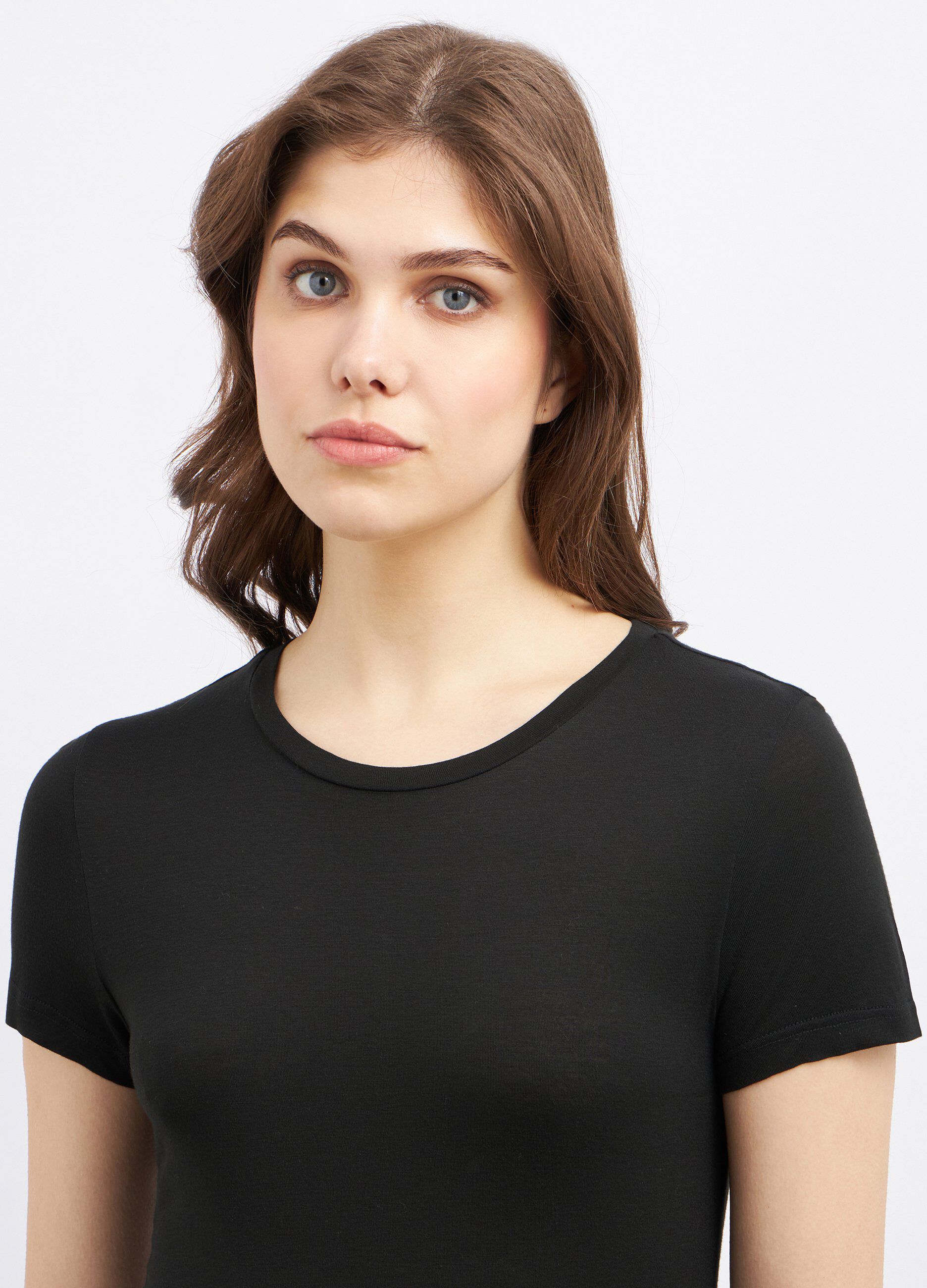 T-shirt girocollo in pura viscosa donna_2