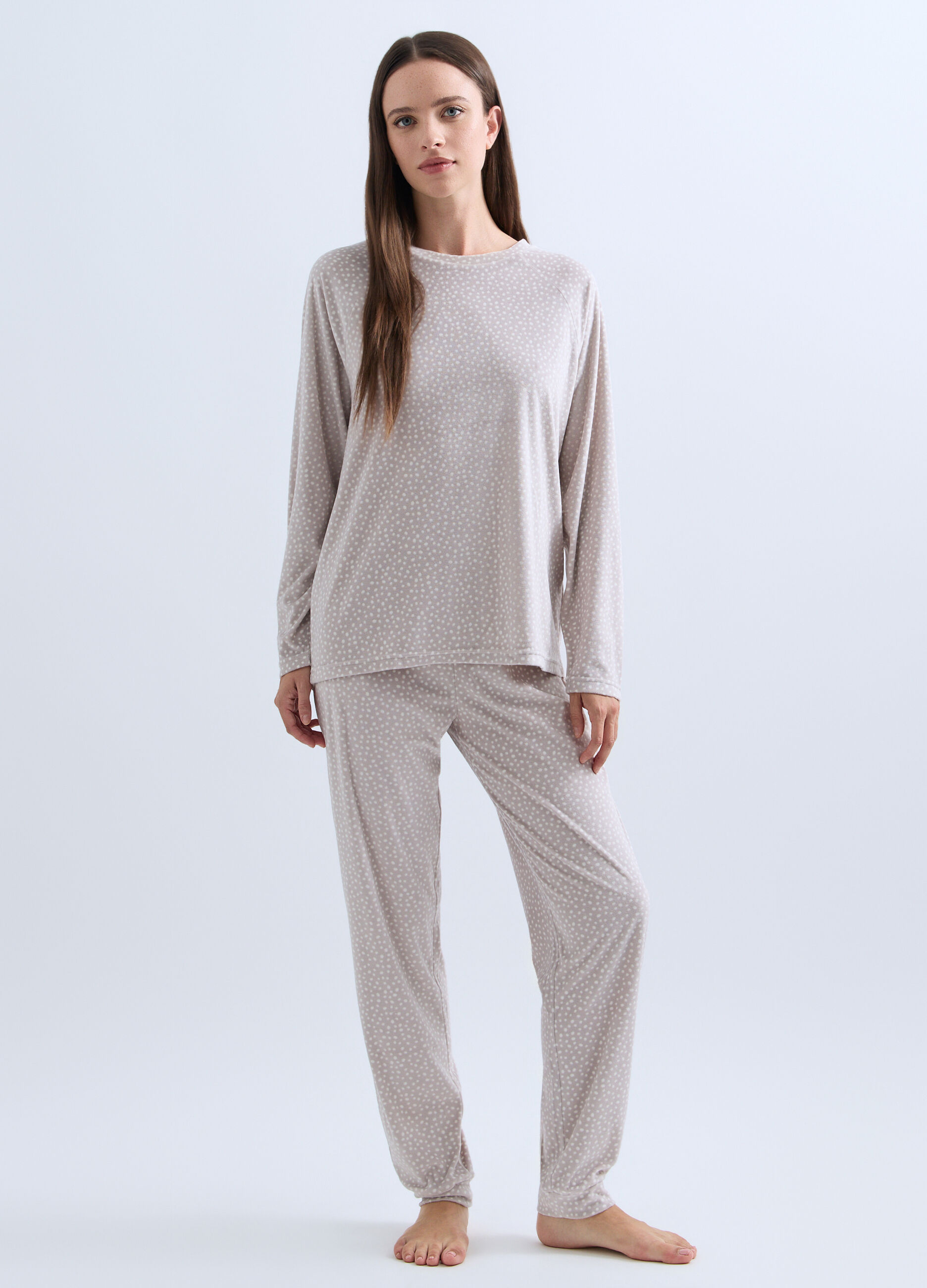 Set pigiama lungo velour donna_0
