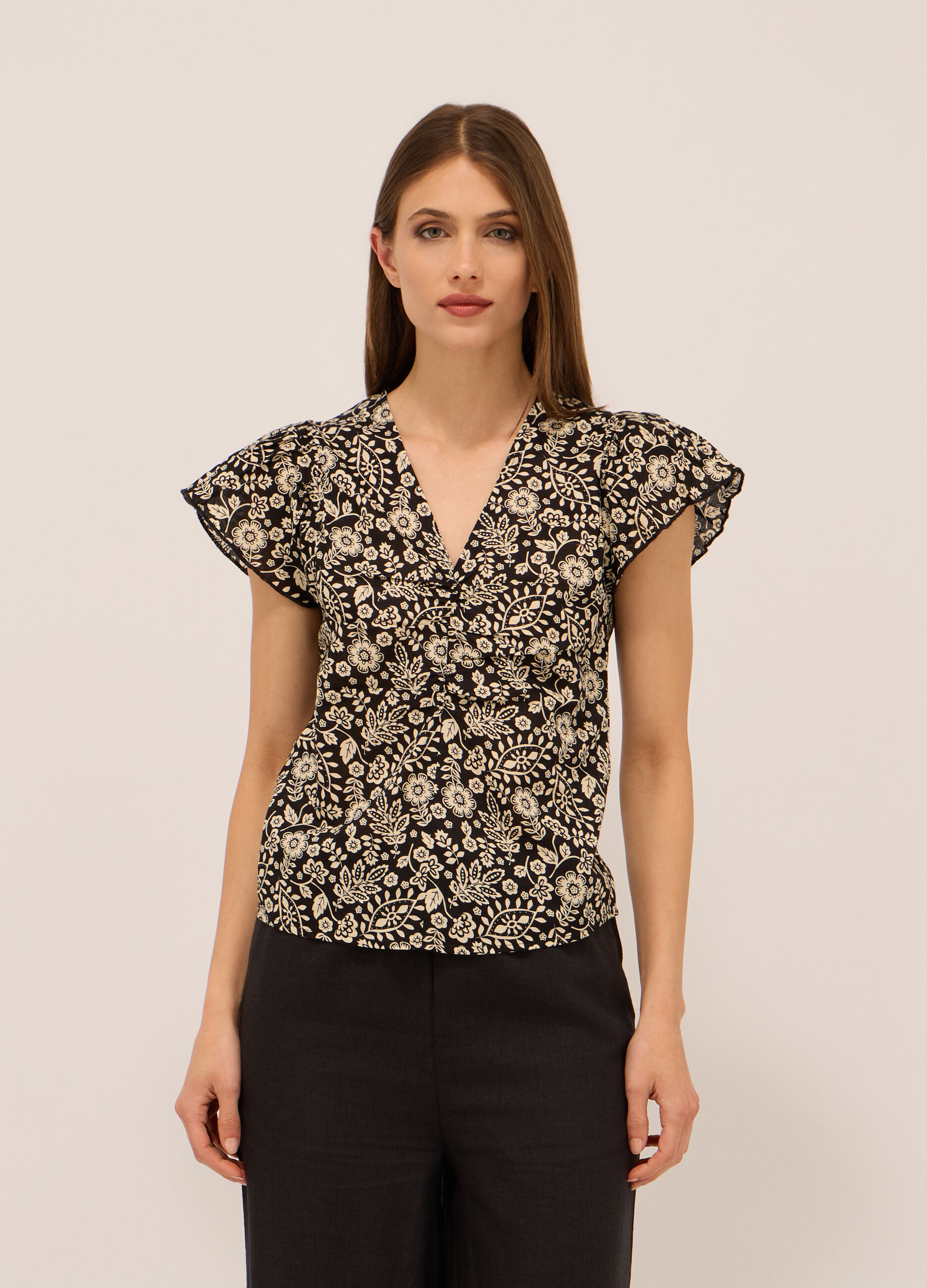 Blusa in puro cotone voile donna_0