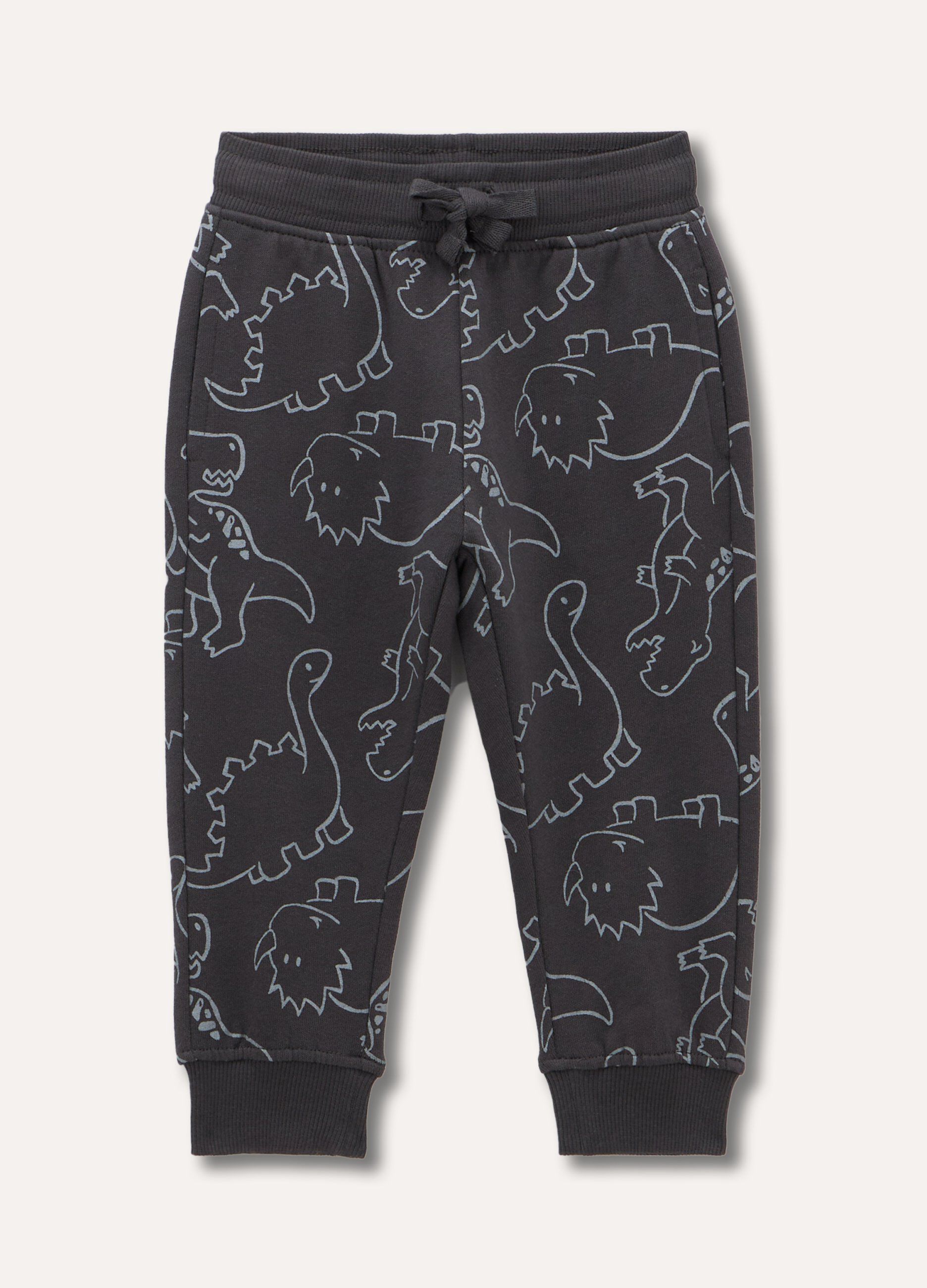 Joggers con stampe in felpa di cotone neonato_0
