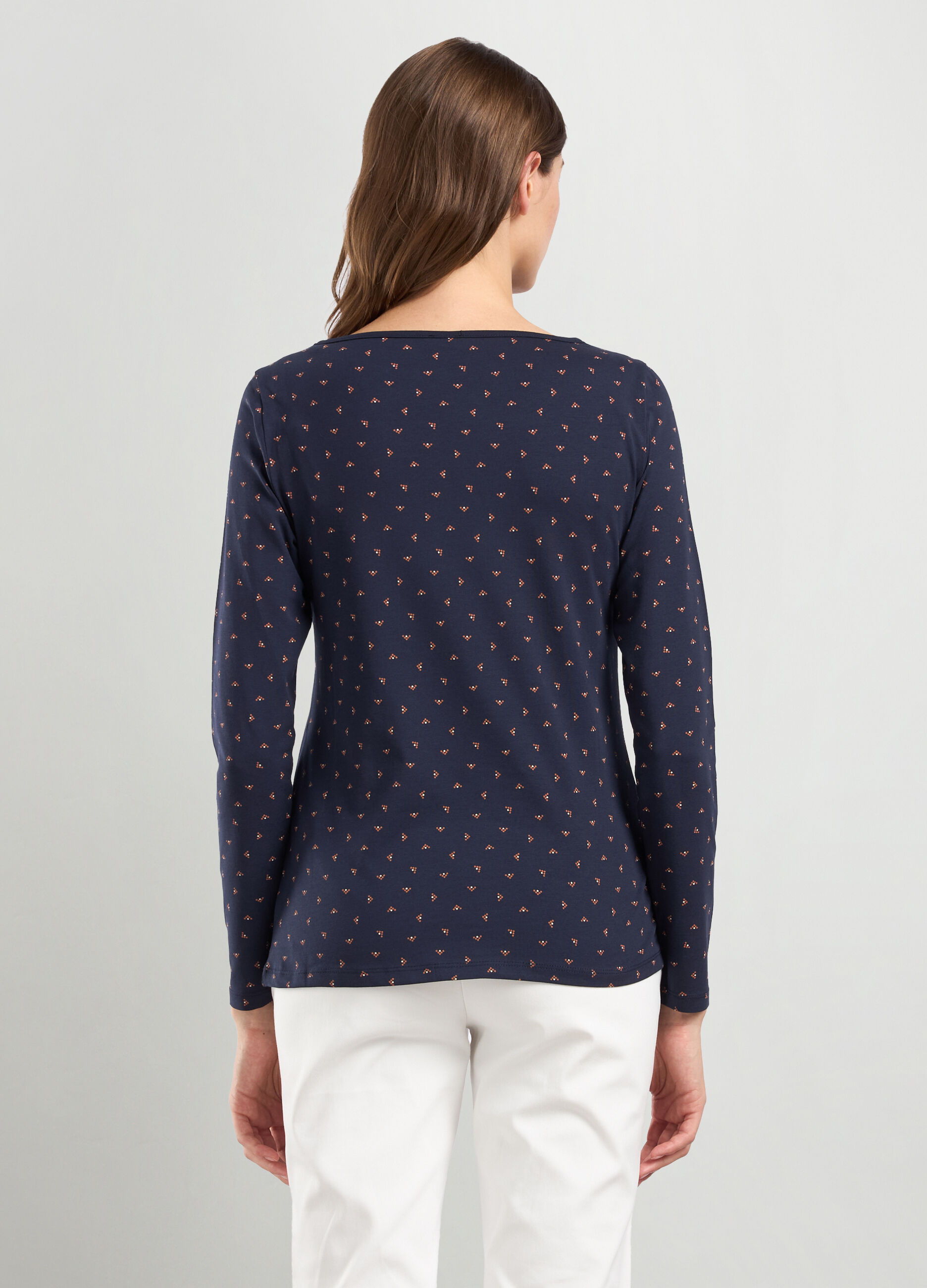 T-shirt in jersey di cotone stretch donna_1