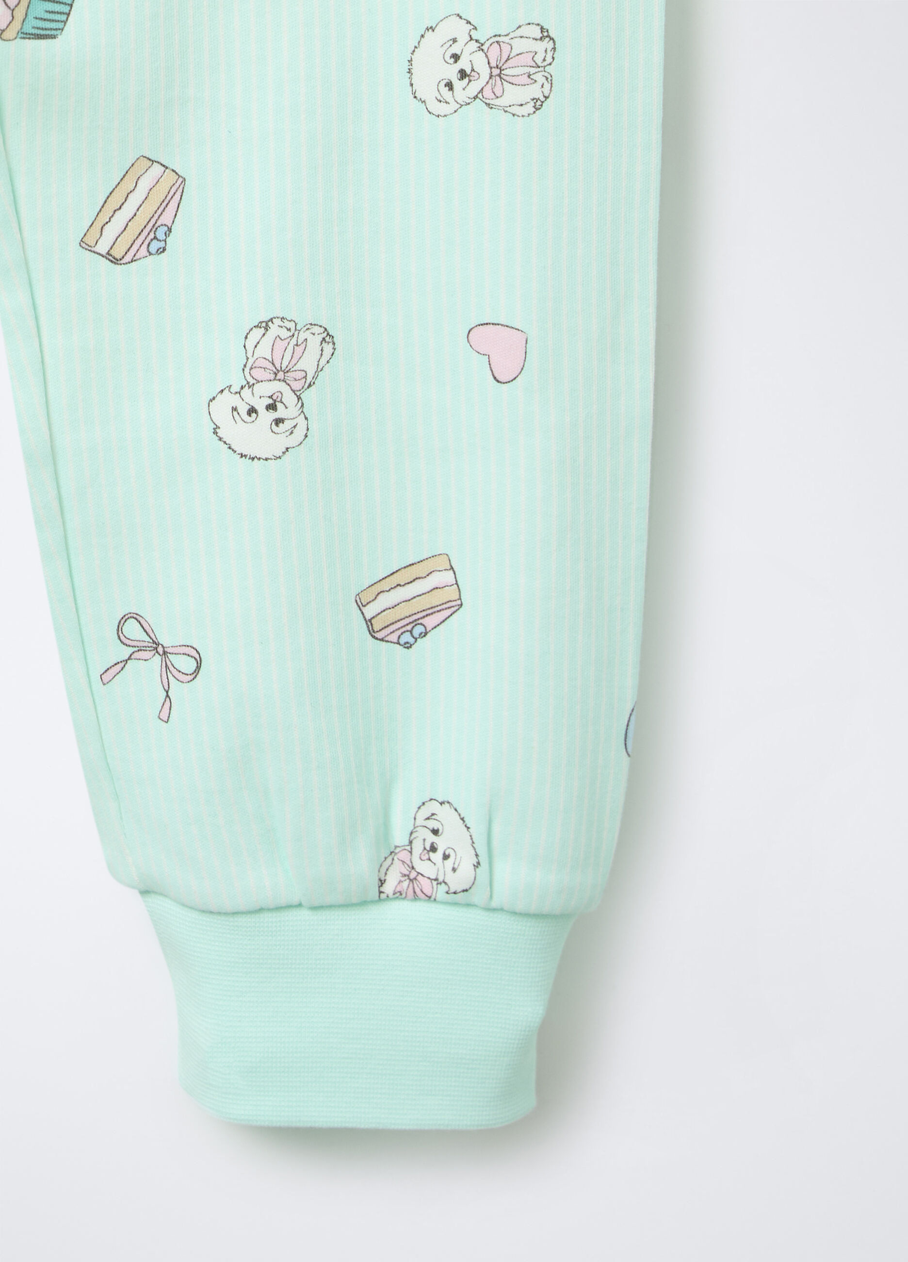Set pigiama lungo in interlock di puro cotone bambina_3