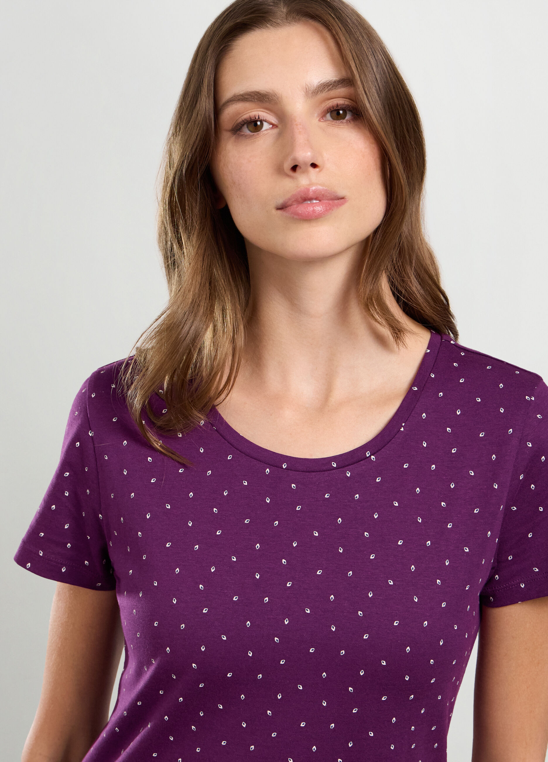 T-shirt in puro cotone con stampa donna_2