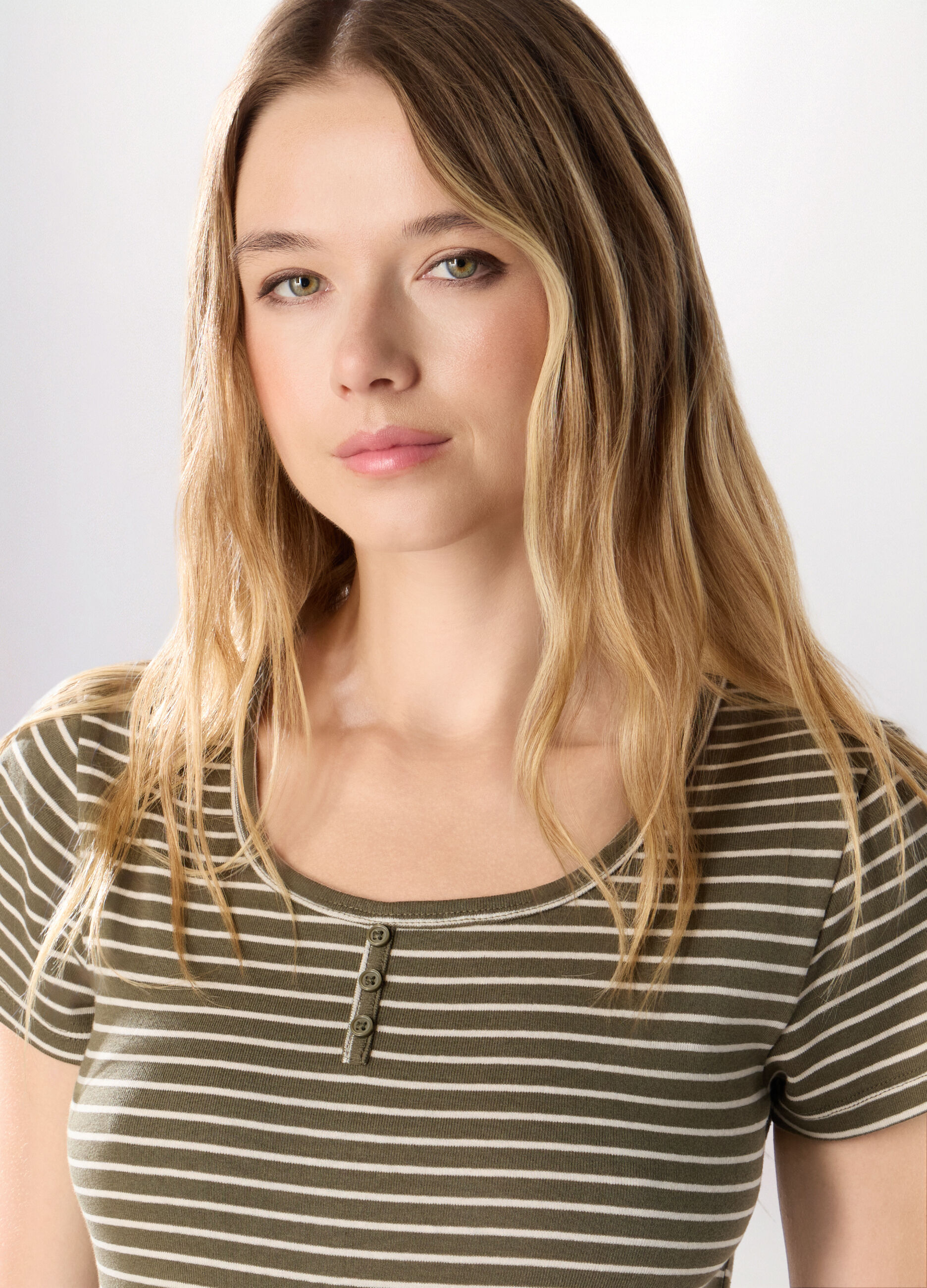 T-shirt in costina di puro cotone donna_2