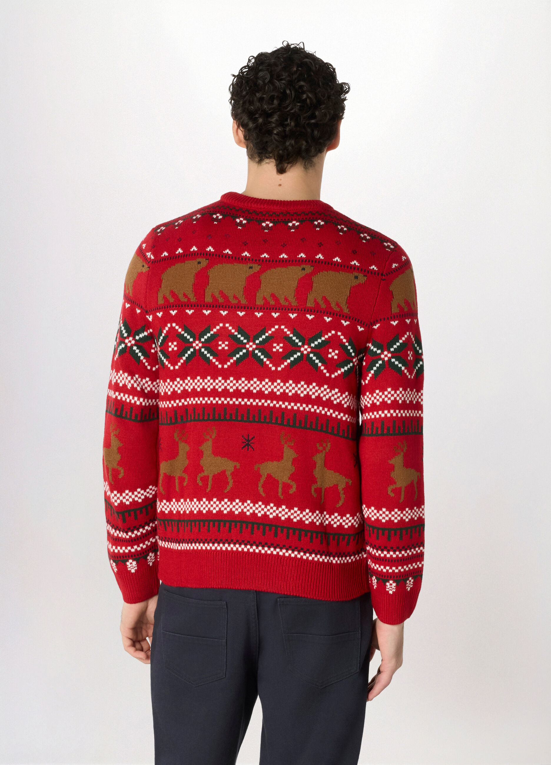 Maglione girocollo con decorazioni natalizie uomo_1