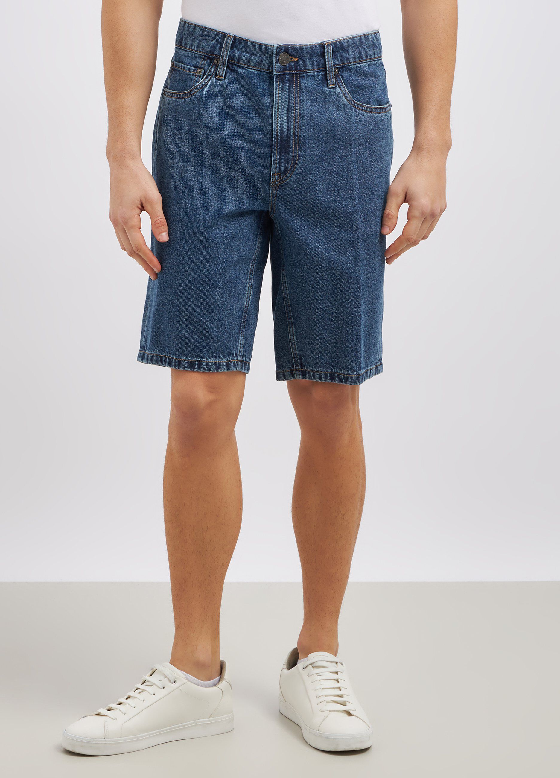 Shorts in denim di puro cotone uomo_1