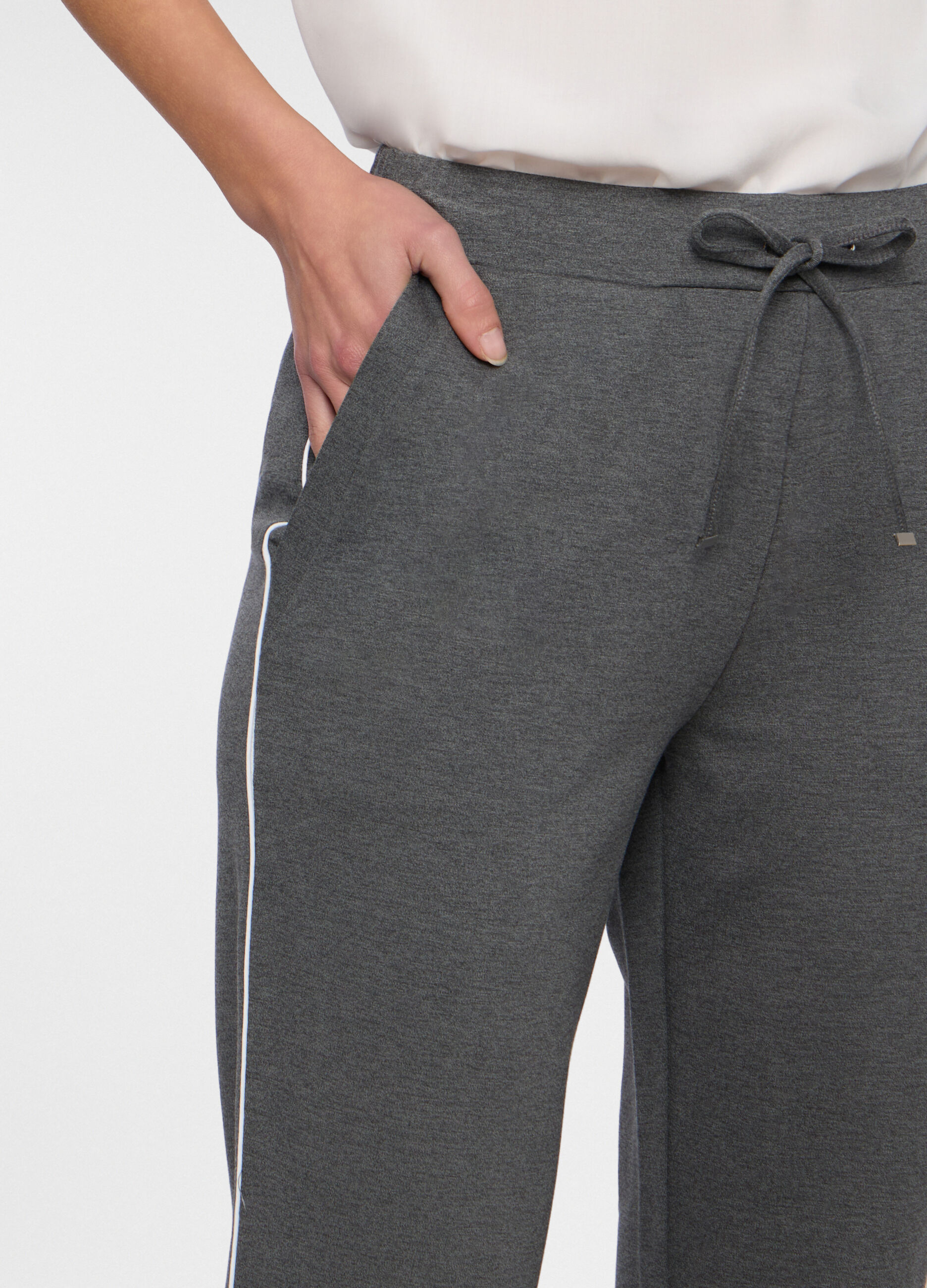 Jogger regular fit in punto Milano stretch donna_2