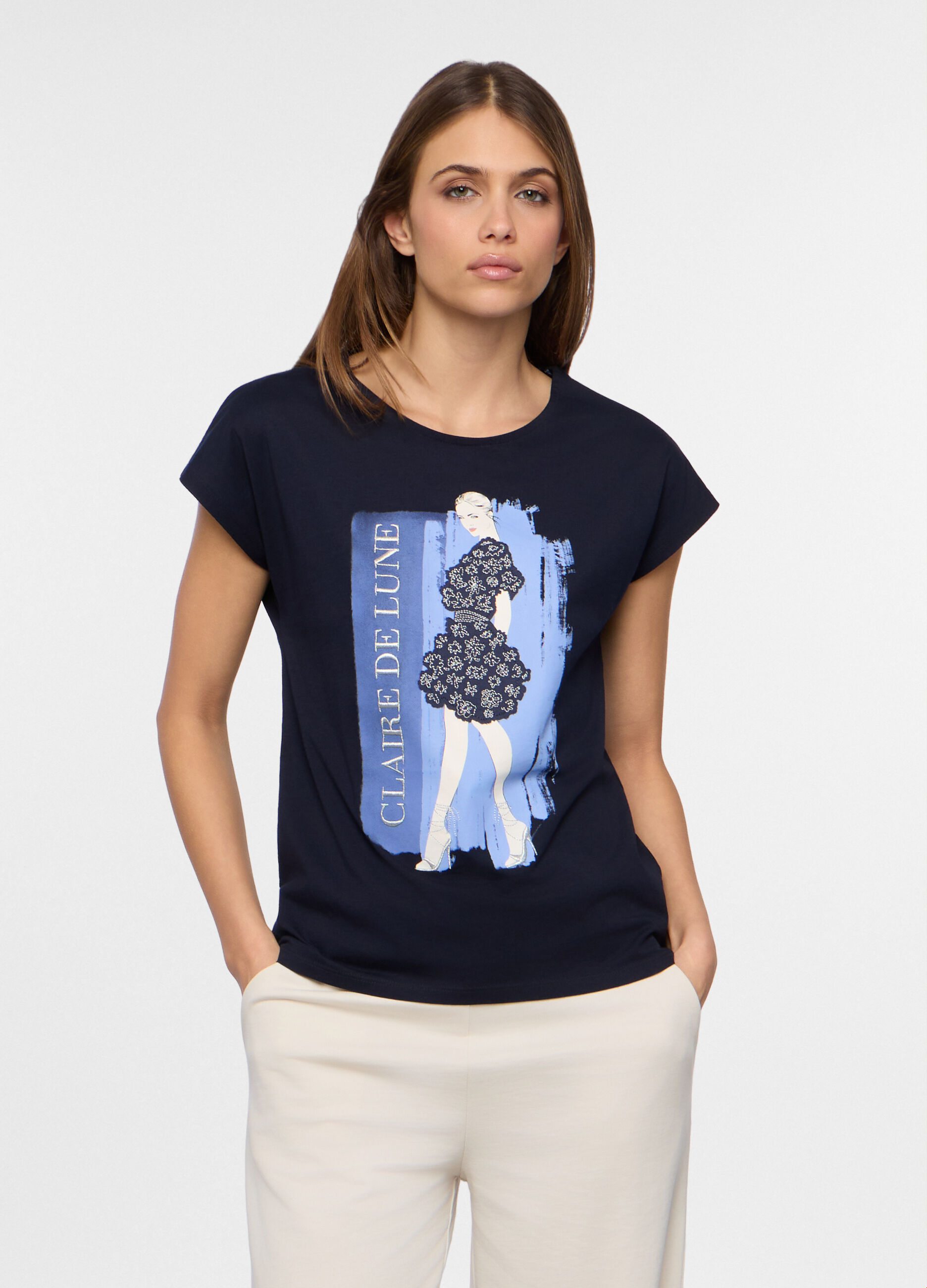 T-shirt girocollo donna_0