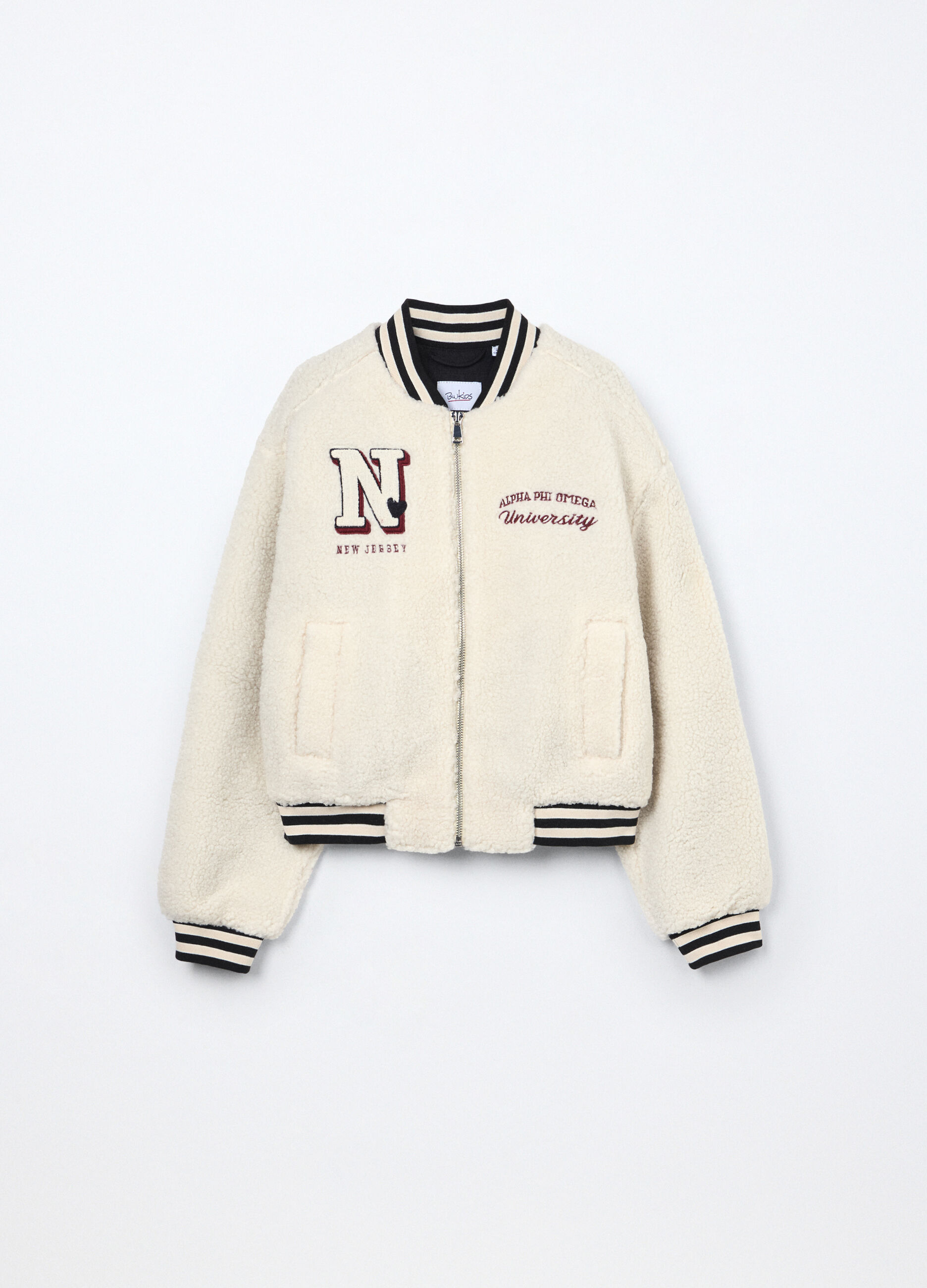 Giacca varsity in sherpa ragazza_0