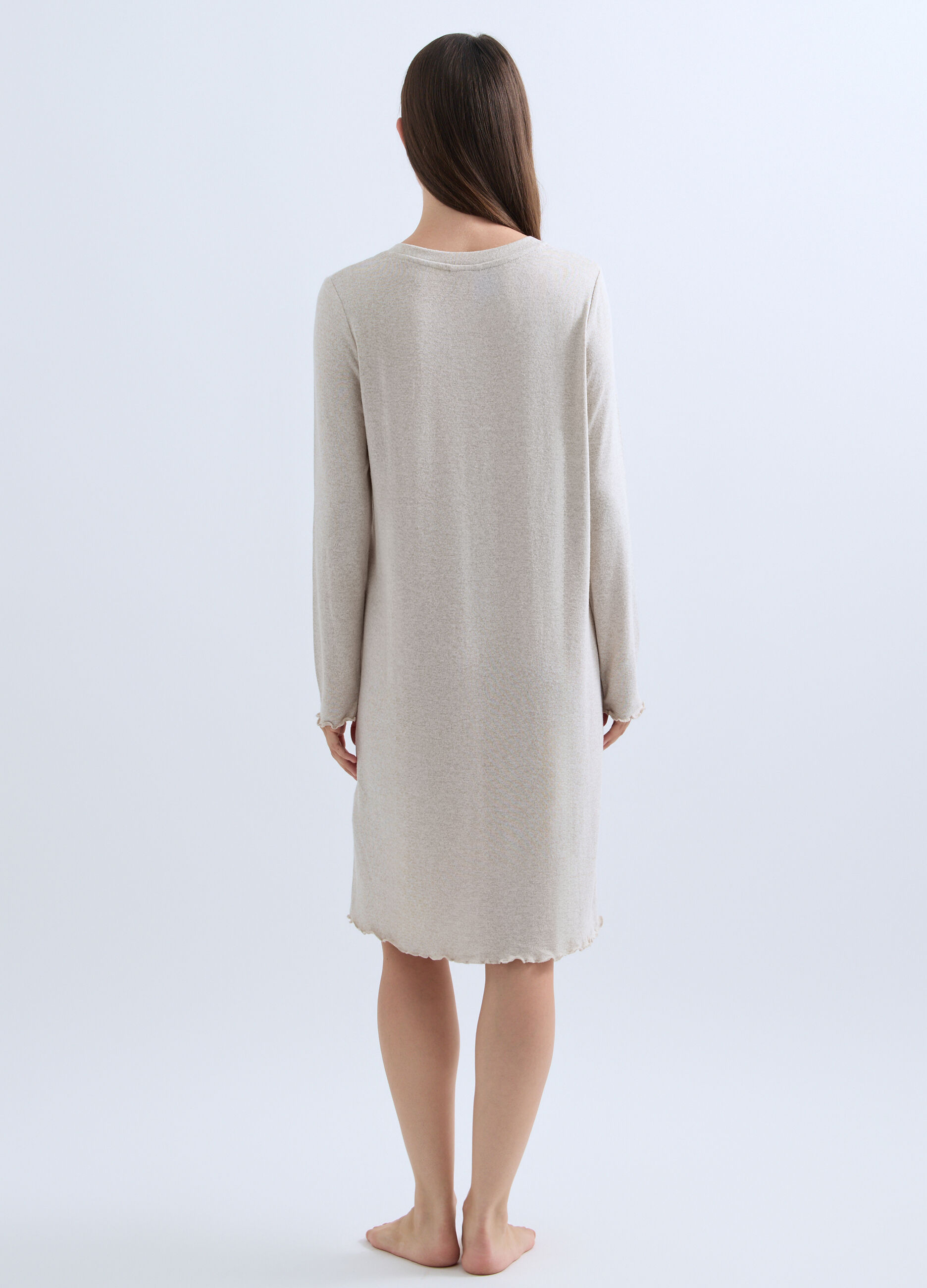 Camicia da notte velour misto viscosa stretch donna_1