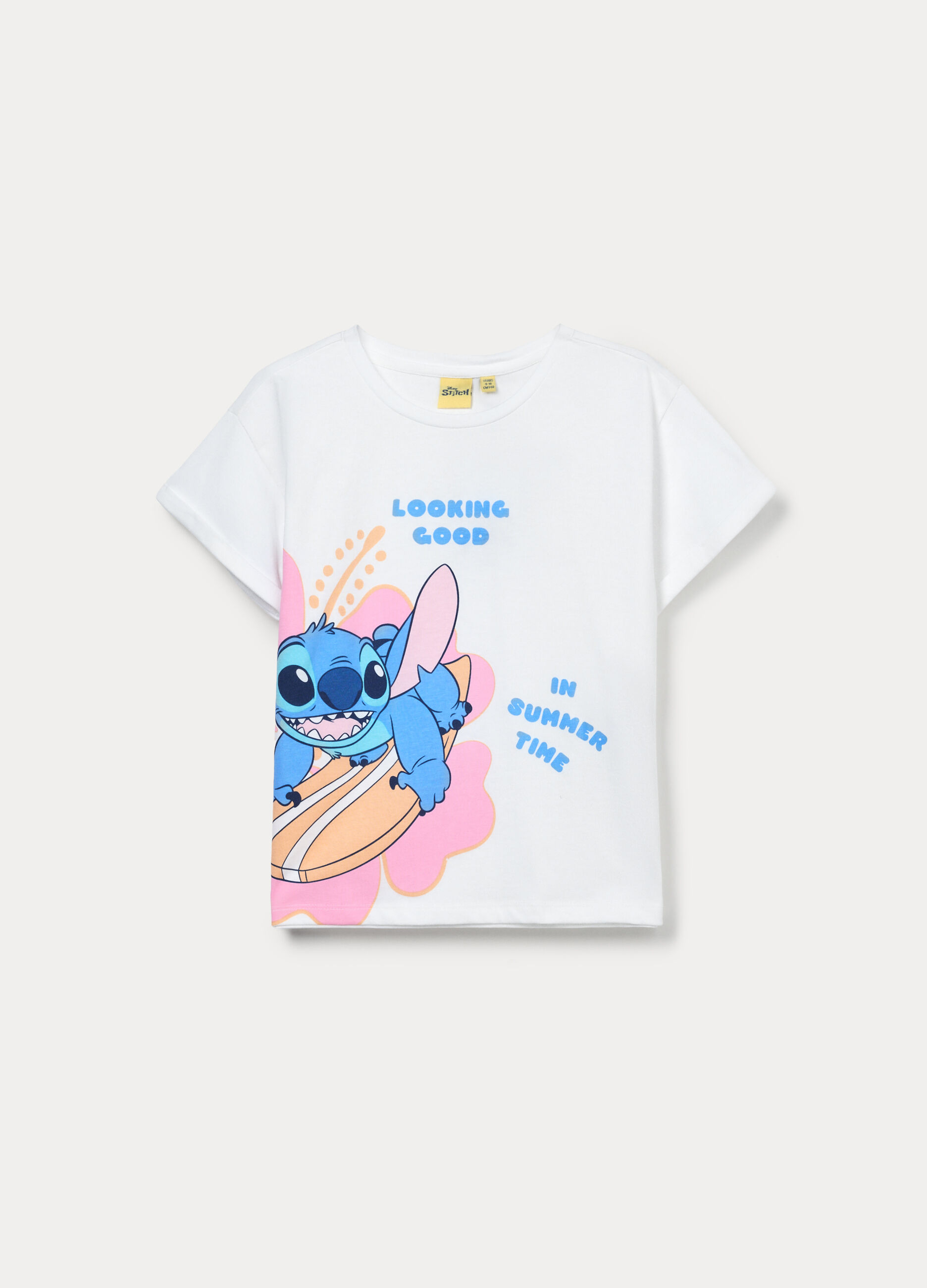 T-shirt Stitch in jersey di puro cotone bambina_0
