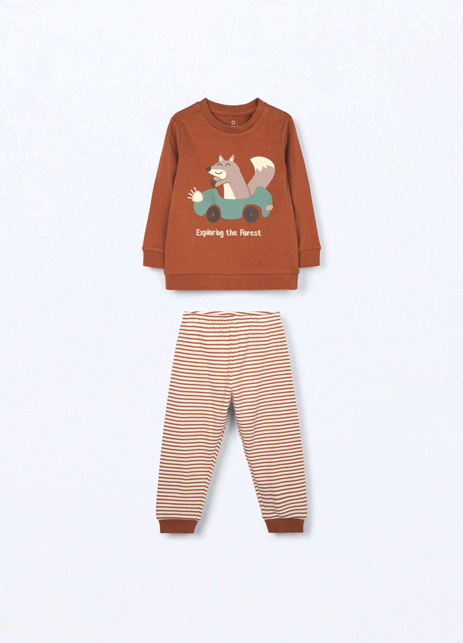 Set pigiama in interlock di puro cotone neonato_0