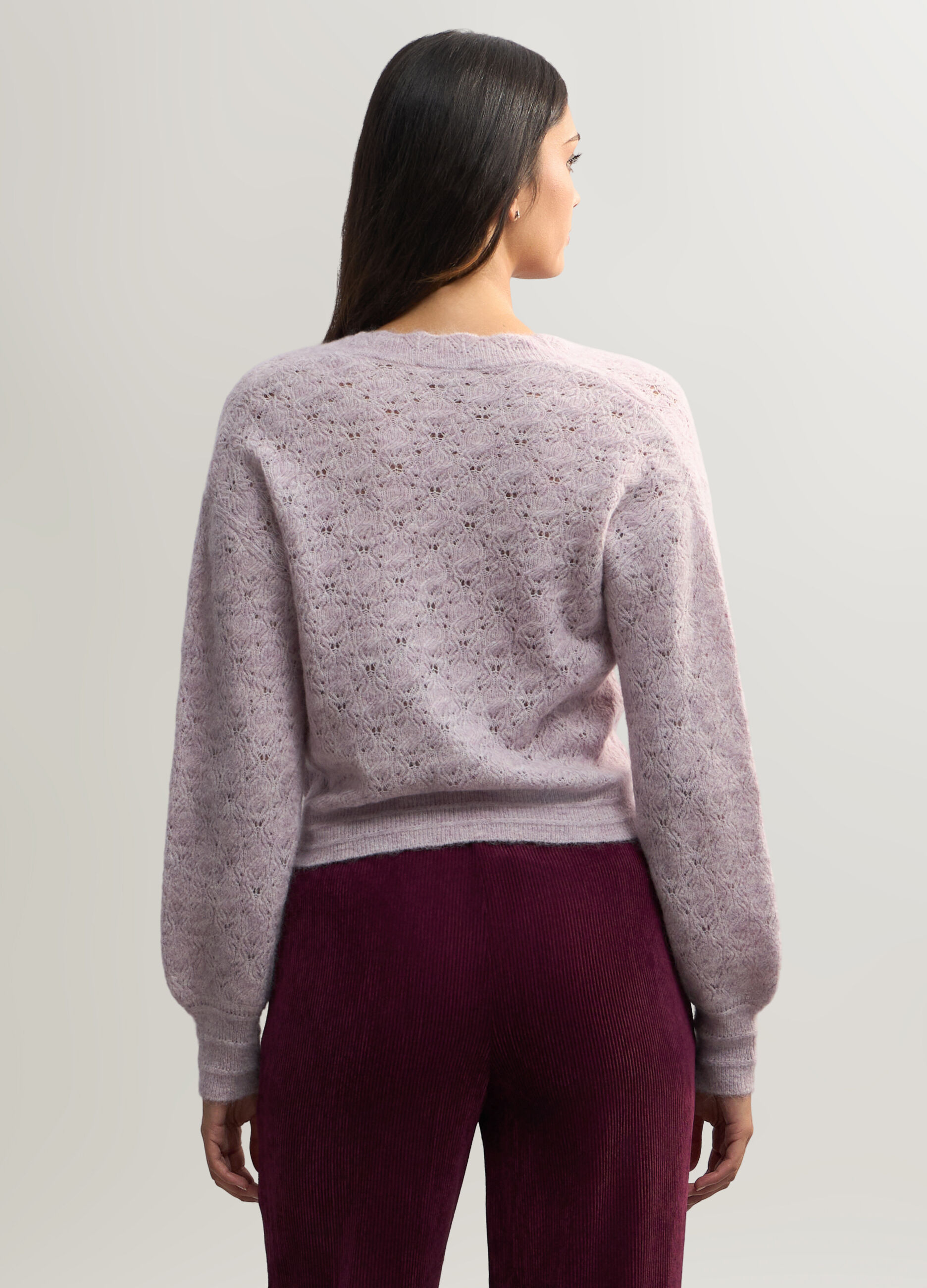 Maglia incrociata con scollo a V misto lana di alpaca donna_1